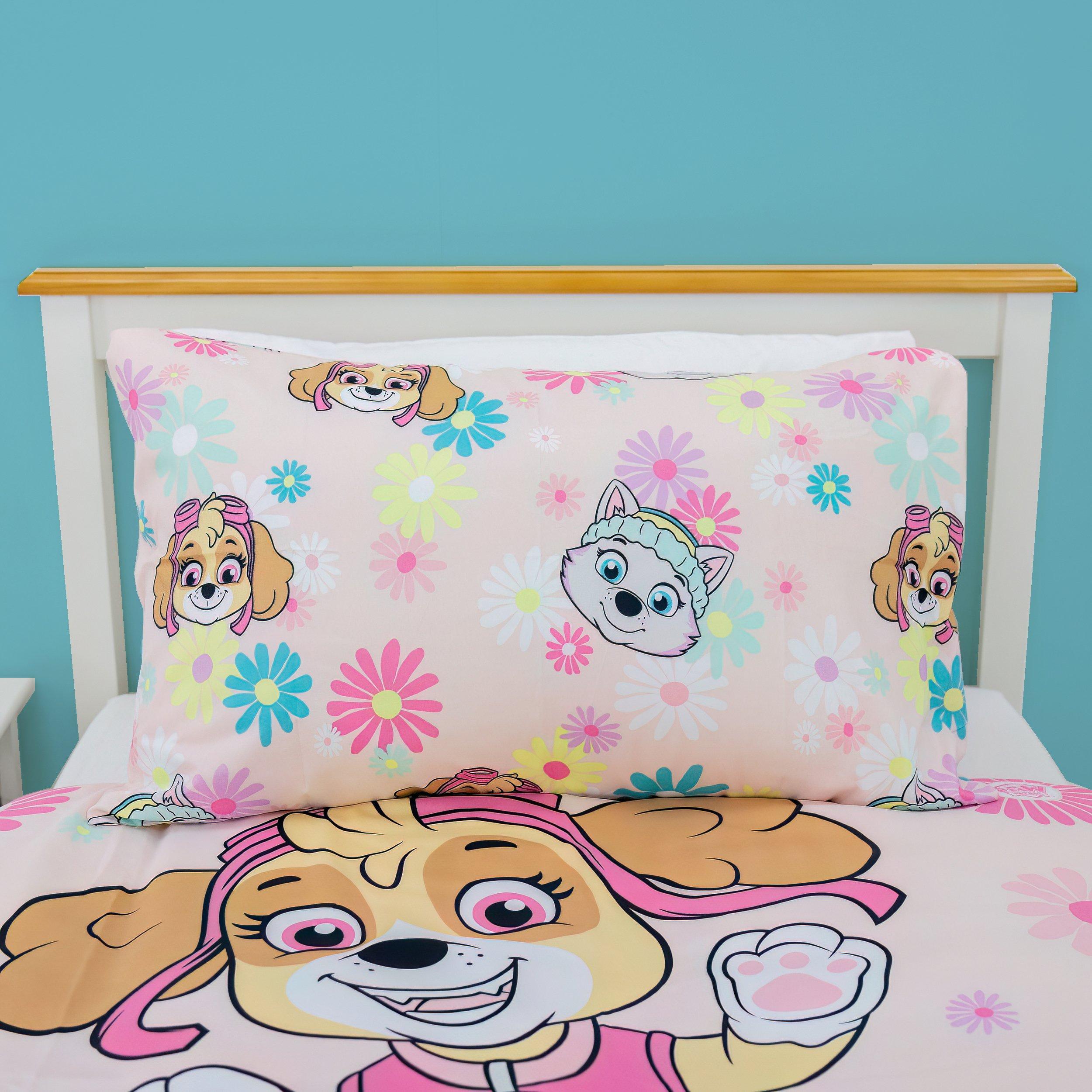 Lyserød - Paw Patrol - Patrol Flowers Single Rotary Duvet - 2