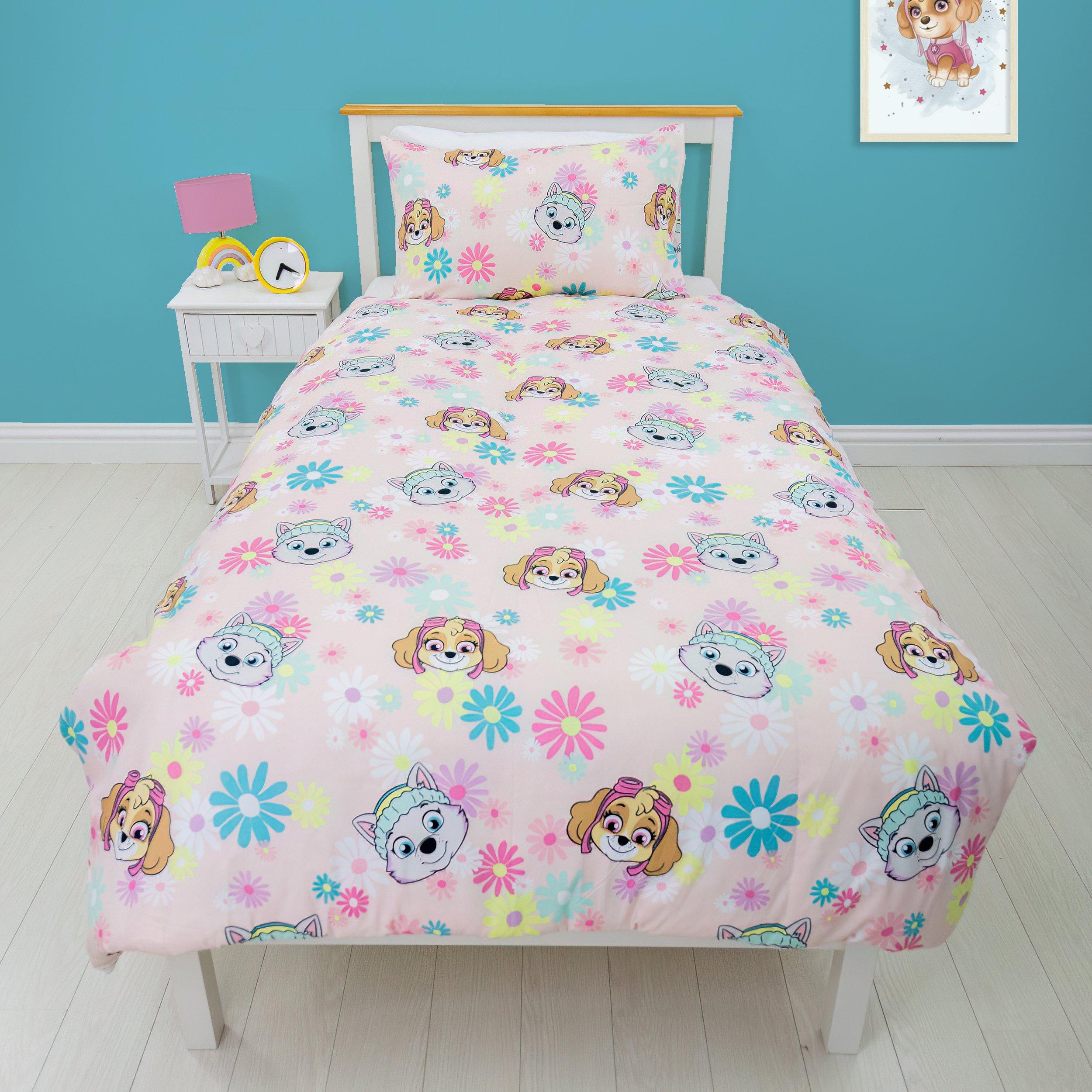 Lyserød - Paw Patrol - Patrol Flowers Single Rotary Duvet - 3