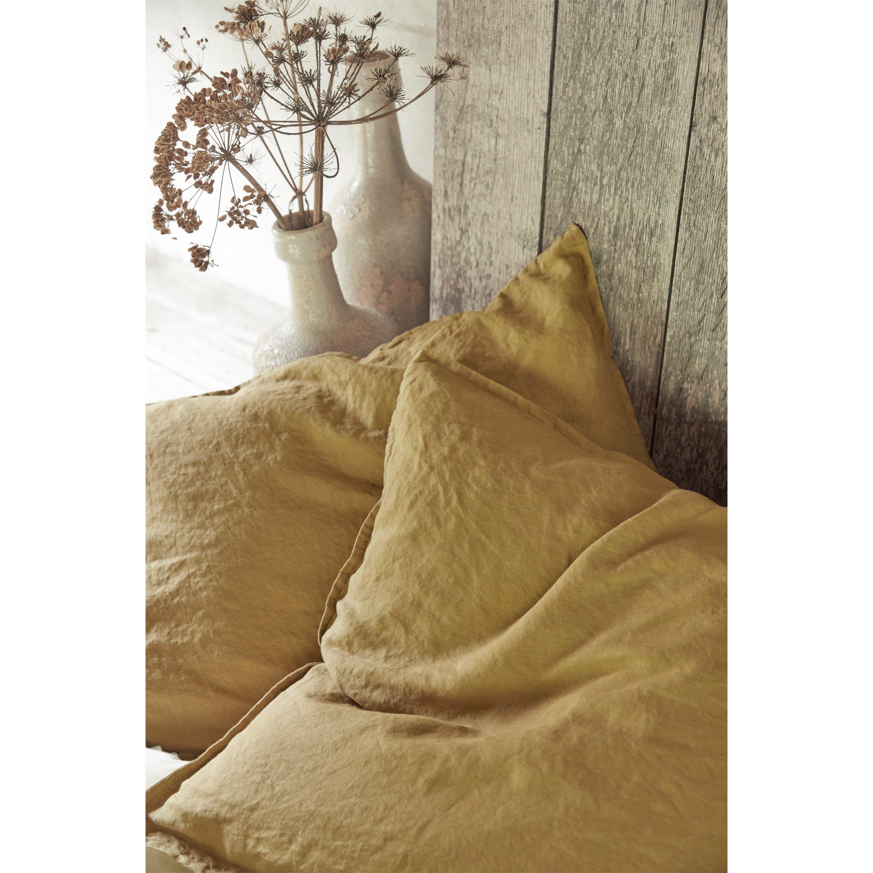 Yellow Sienna - Alexandre Turpault - Alexandreturpault Nouvelle Vague Washed Linen Oxford Pillowcase - 2