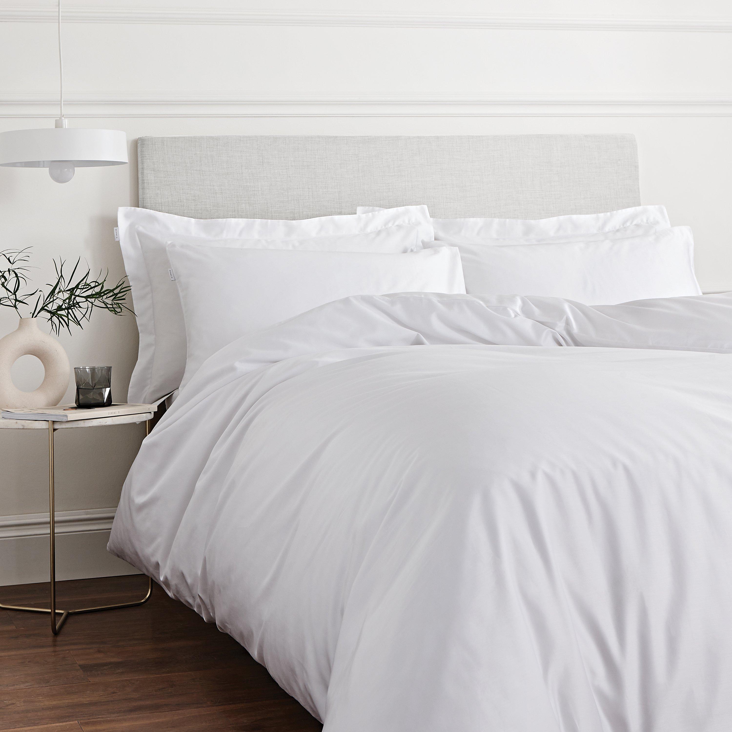 White - Frasers Home - 400 Thread Count Cotton Sateen Duvet Cover Set - 1