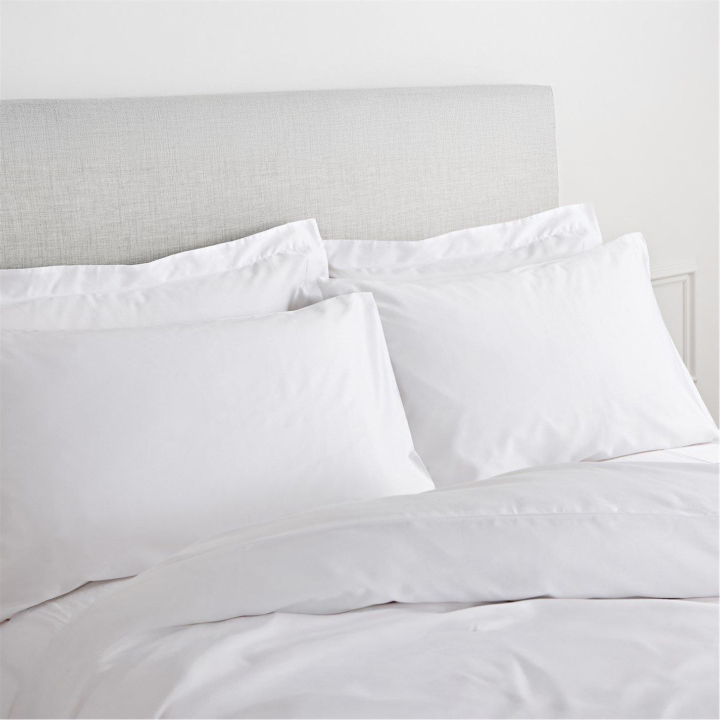 White - Frasers Home - 400 Thread Count Cotton Sateen Pair Pillowcases - 2