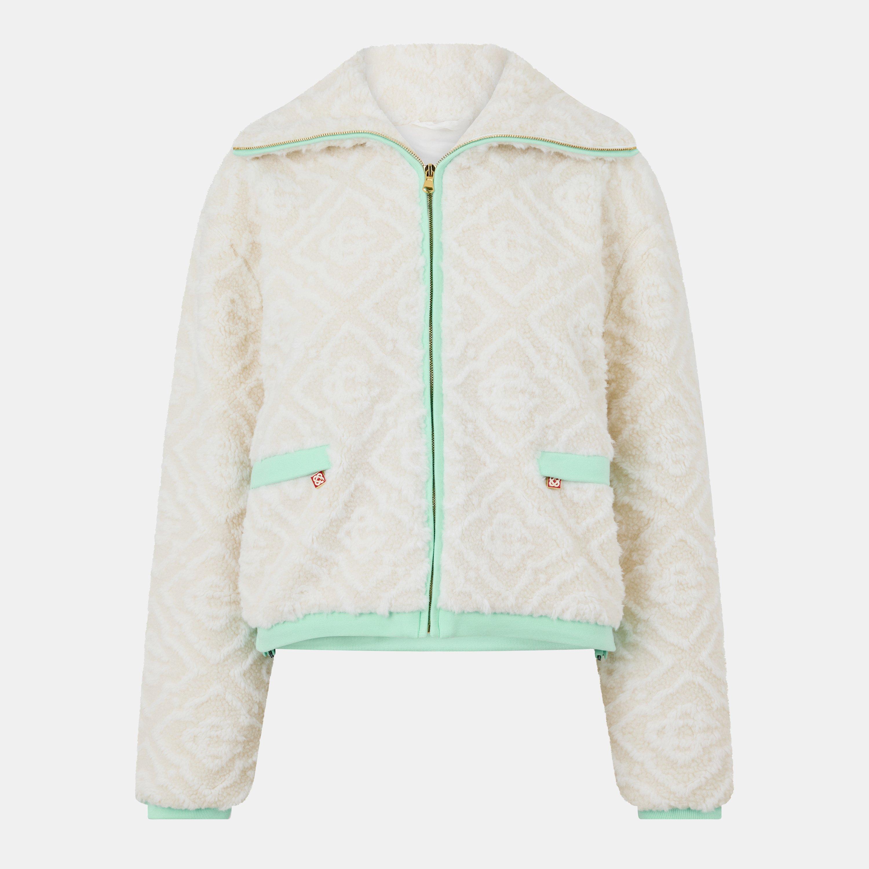 Casablanca Women's Mono Full Zip Jacket - Off-White - Size 14 (L)
