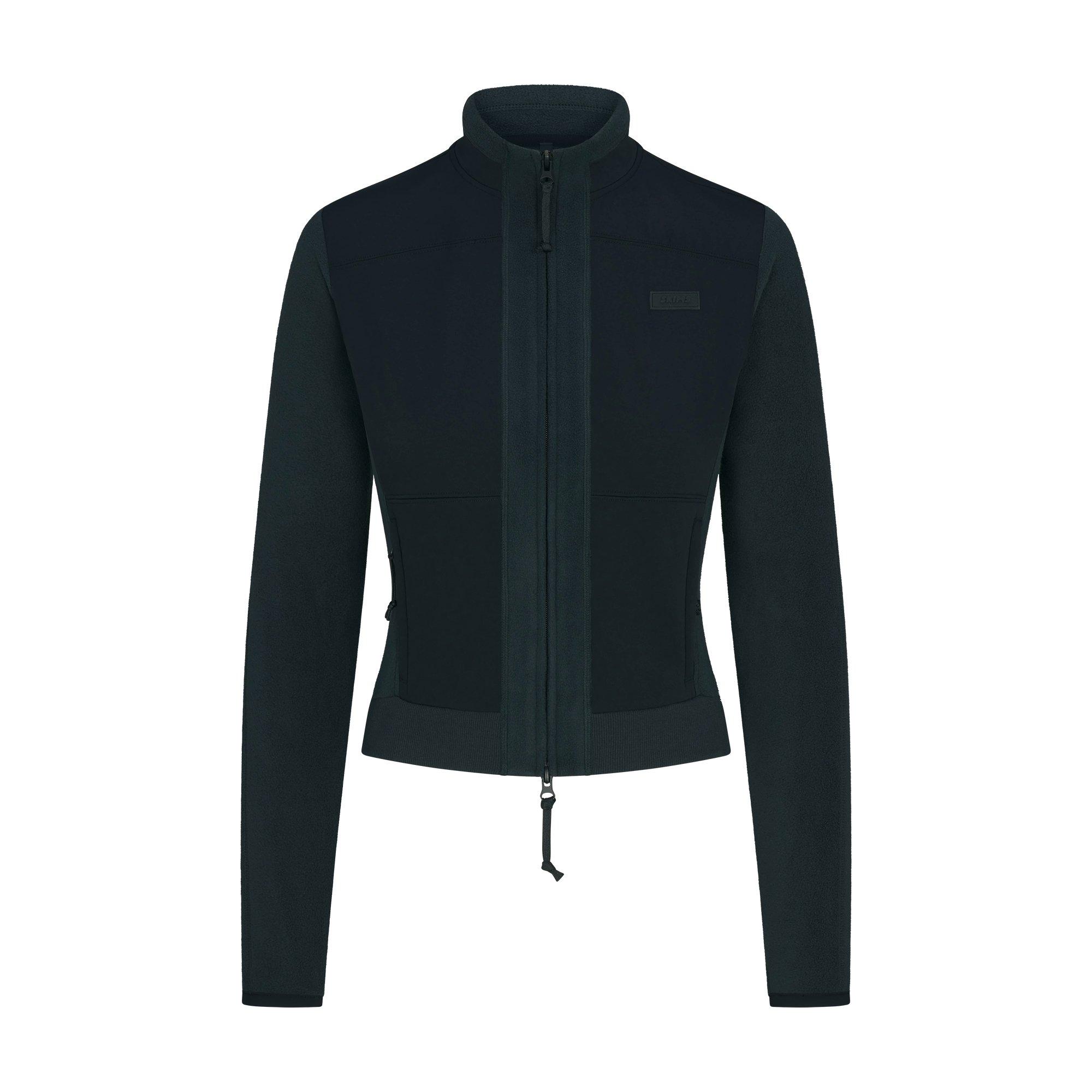 Dark Teal - SKIMS - Women’s Outdoor Fleece Fitted Jacket - 1