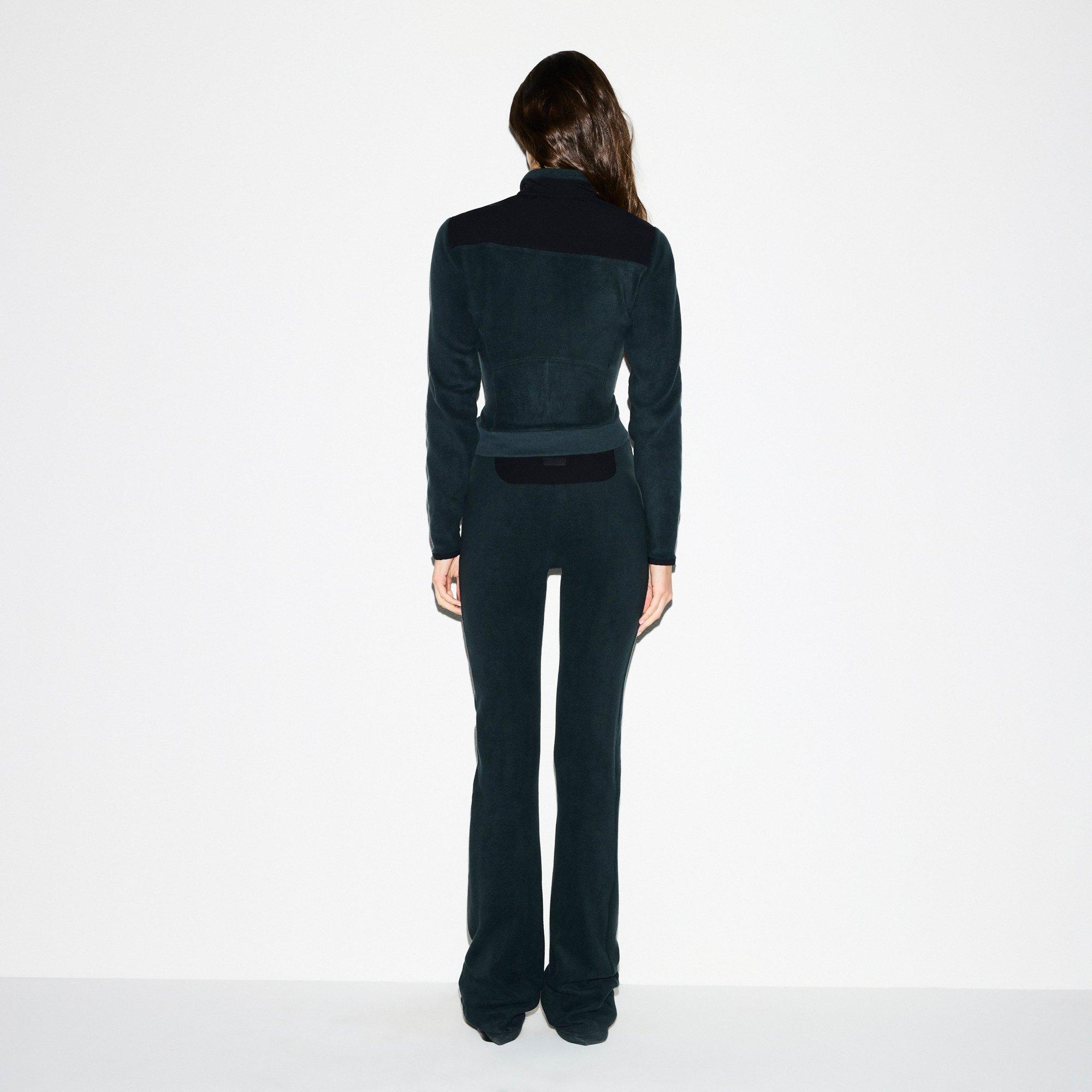 Dark Teal - SKIMS - Women’s Outdoor Fleece Fitted Jacket - 3