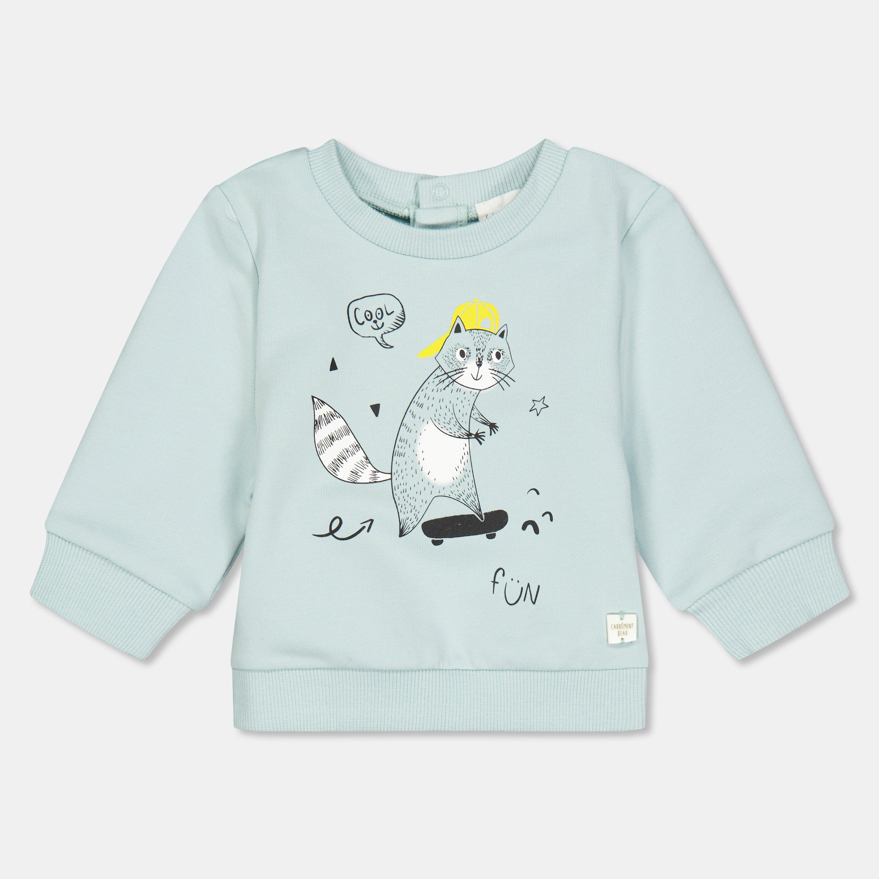 Carrement Beau  Newborn Kids' Crew Sweatshirt - Sea Green - 3M