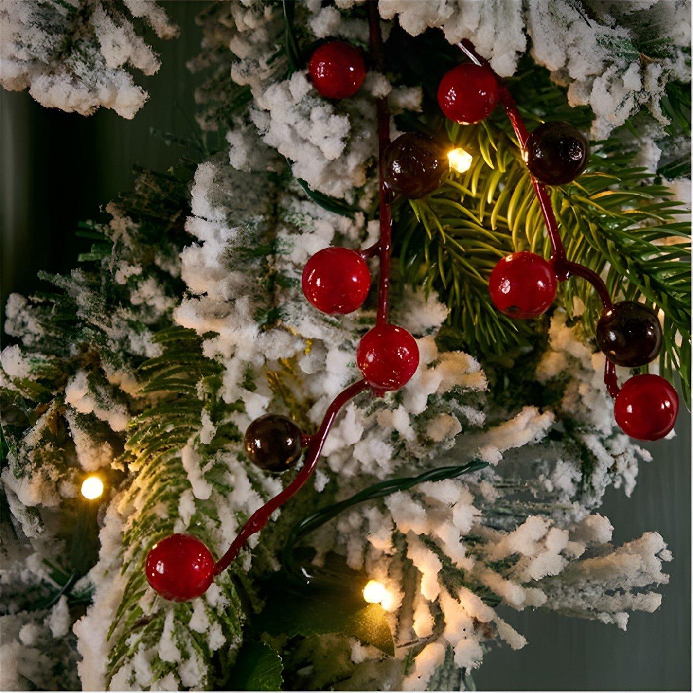 Red Bow - The Spirit Of Christmas - 50CM Pre-Lit WREATH 54 Red Bow One Size - 3