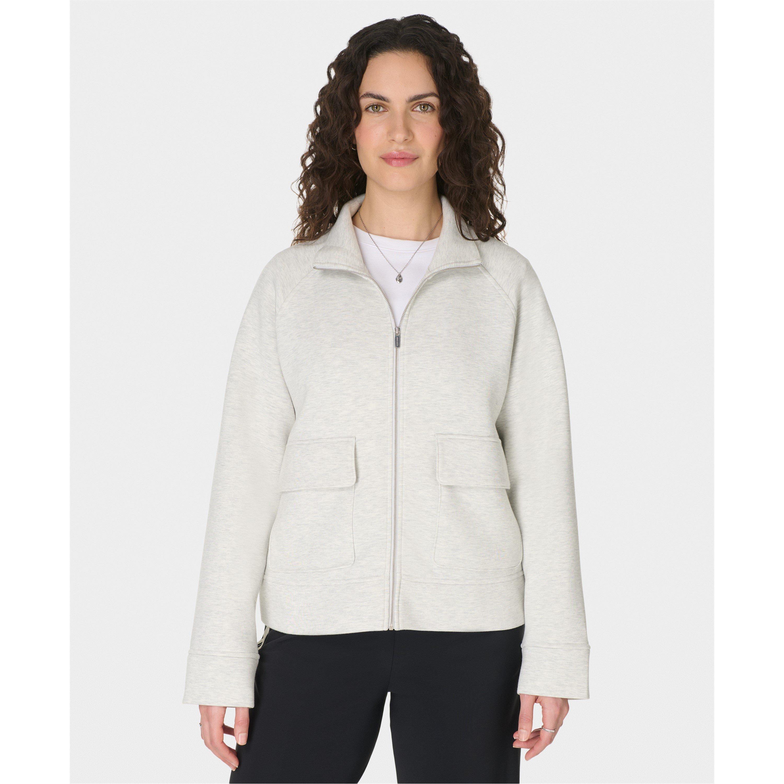 Ice Grey Marl - Sweaty Betty - Women's Full Zip Fleece - 1