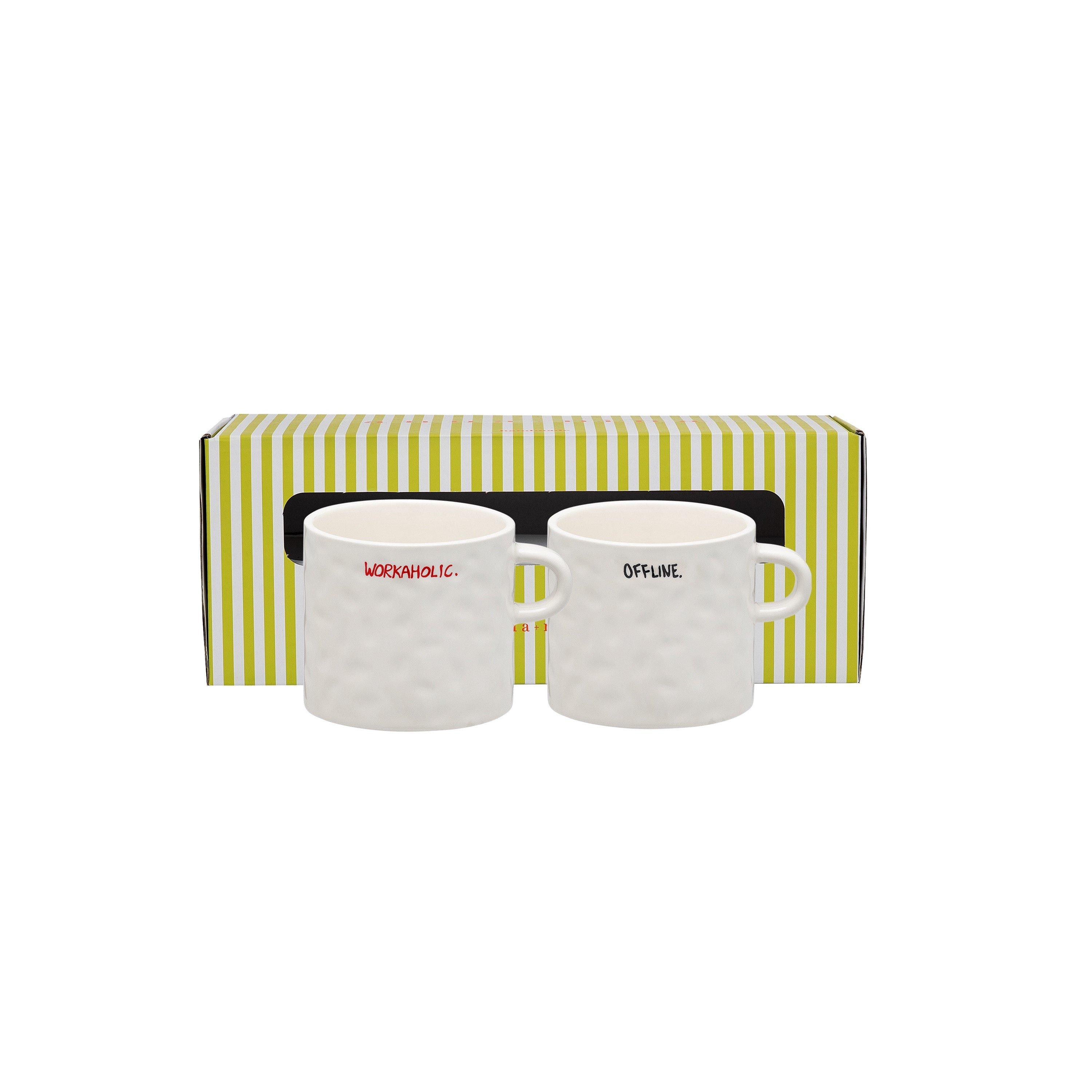 Anna Nina Anna All About Balance Tea Mug Set of 2 - White