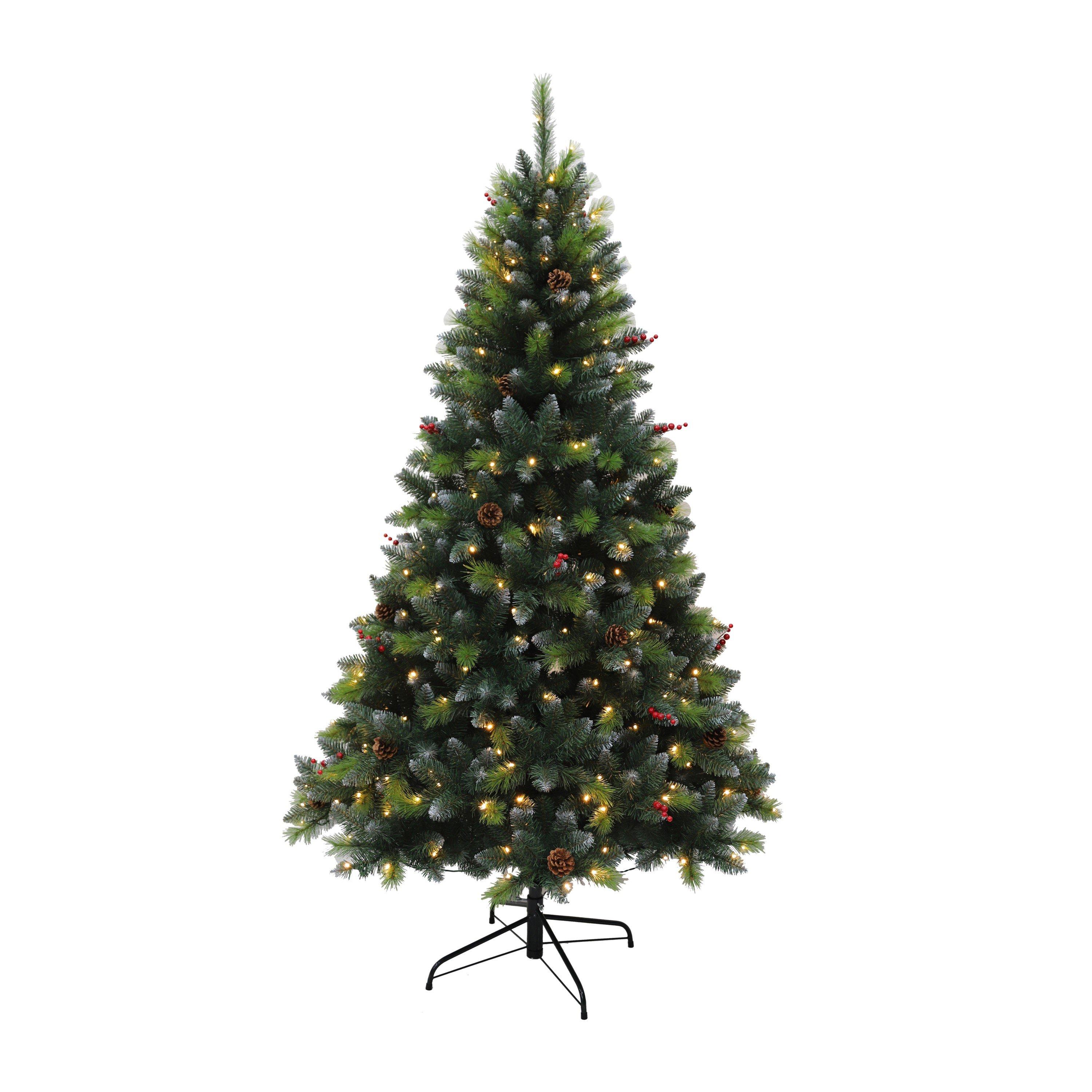 Green - The Spirit Of Christmas - 7ft Pre Lit Green Cones Christmas Tree - 2