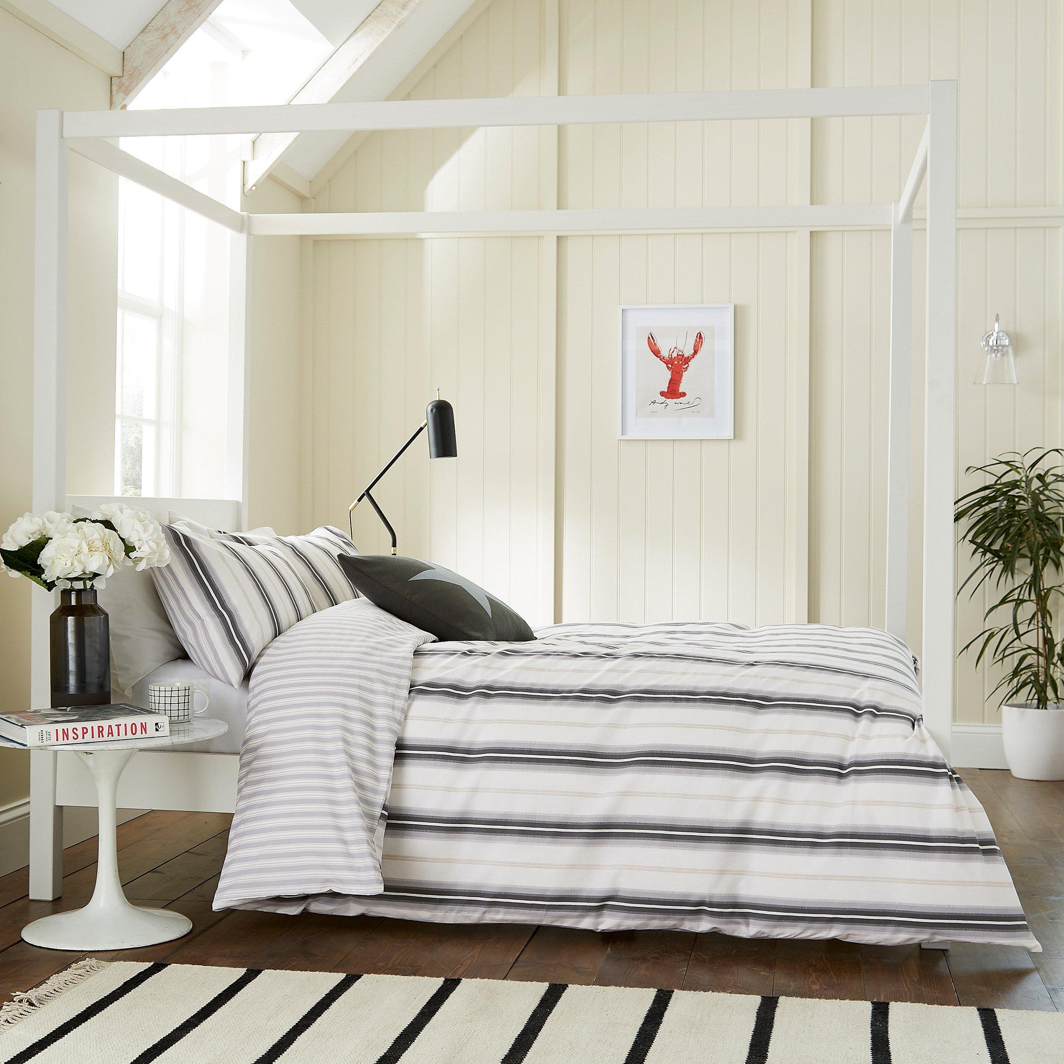 Grey/Linen - Helena Springfield - Cooper Stripe Duvet Set - 1