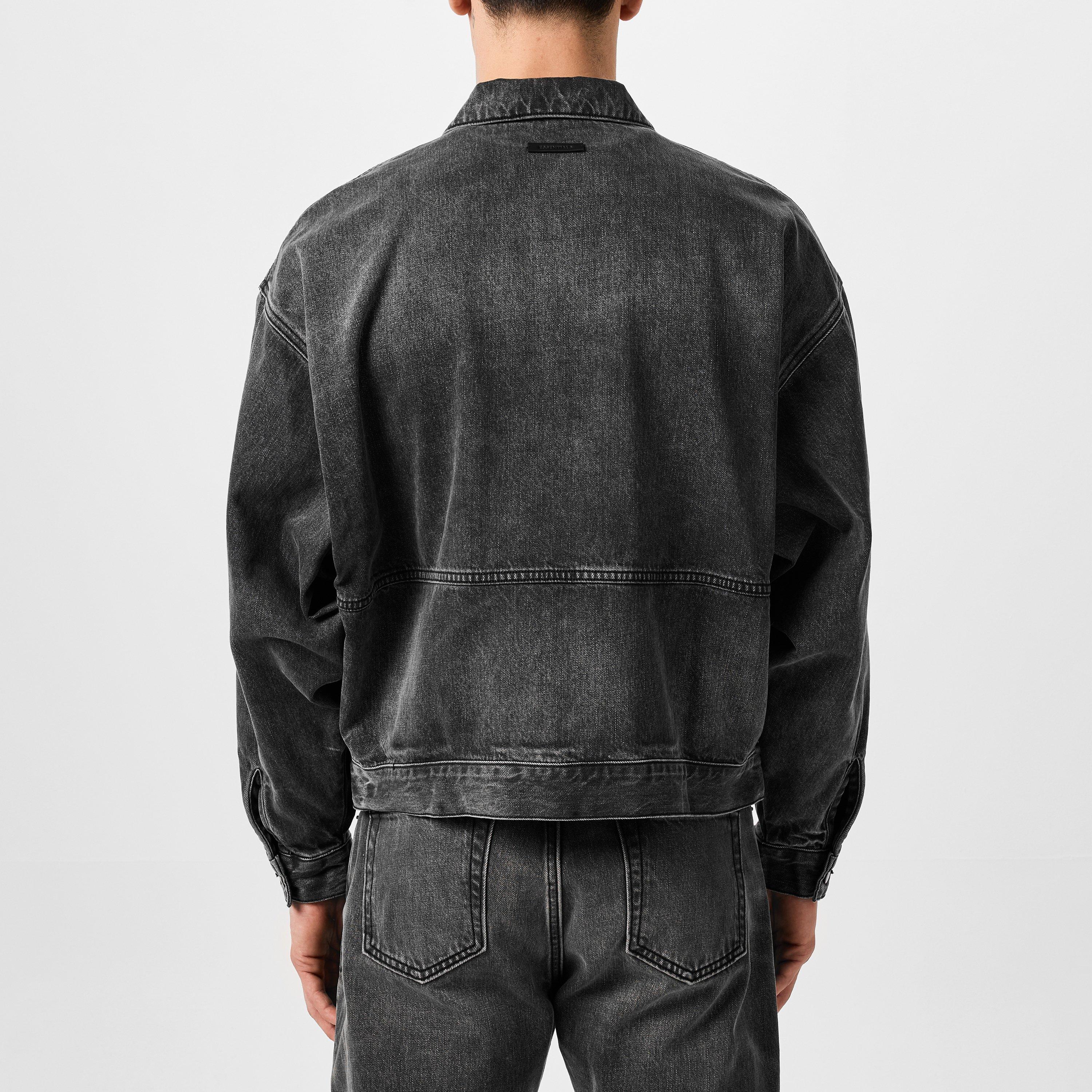 Vintage Black - Fear Of God Essentials - Men's Trucker Cotton Faded Wash Denim Jacket - 4