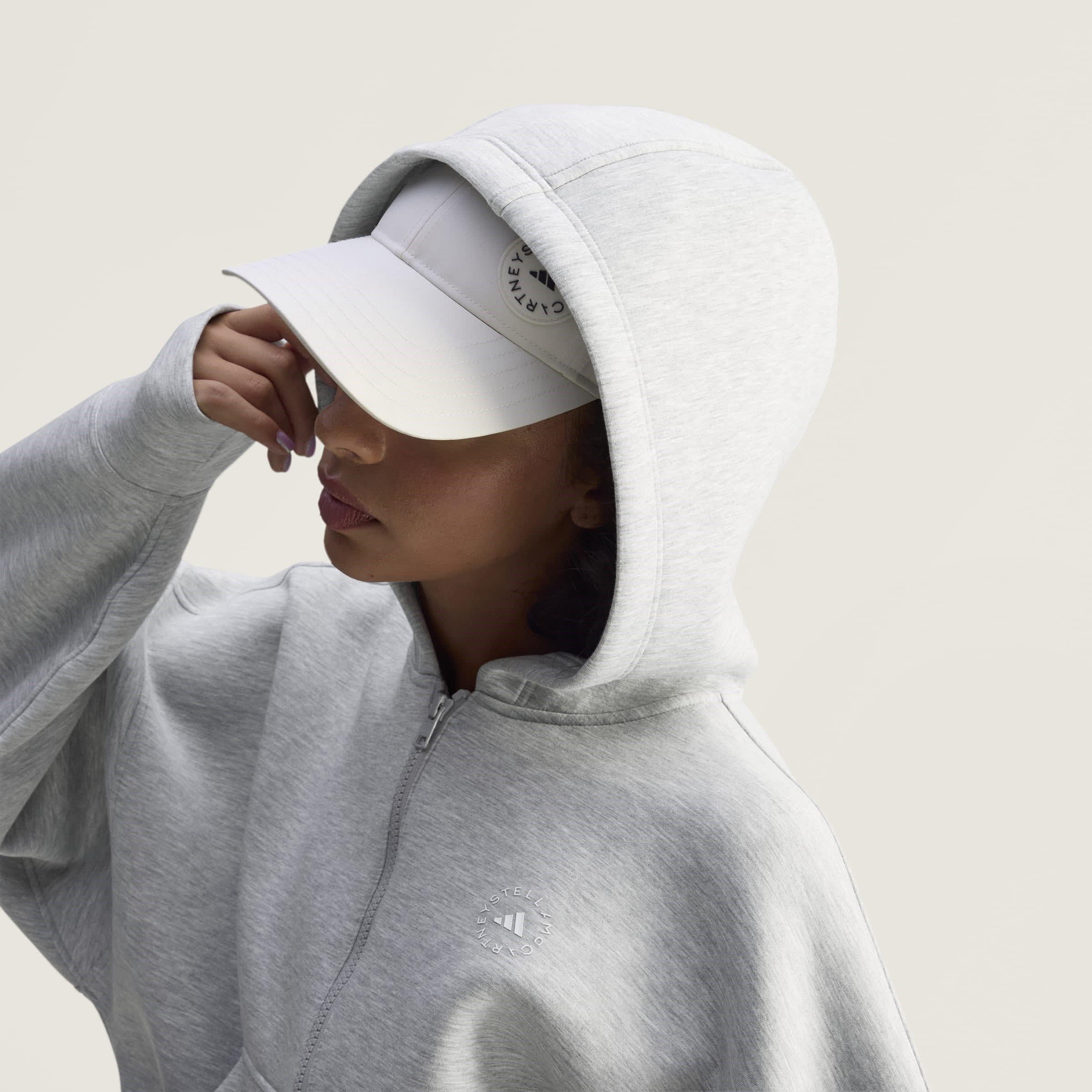 Grey Heather - adidas by Stella McCartney - Women's Full Zip Fleece Top - 5