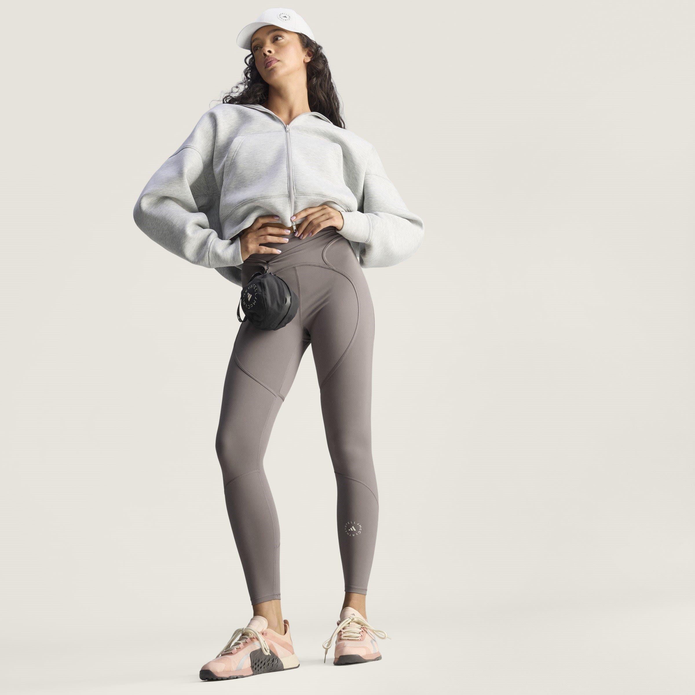 Grey Heather - adidas by Stella McCartney - Women's Full Zip Fleece Top - 7