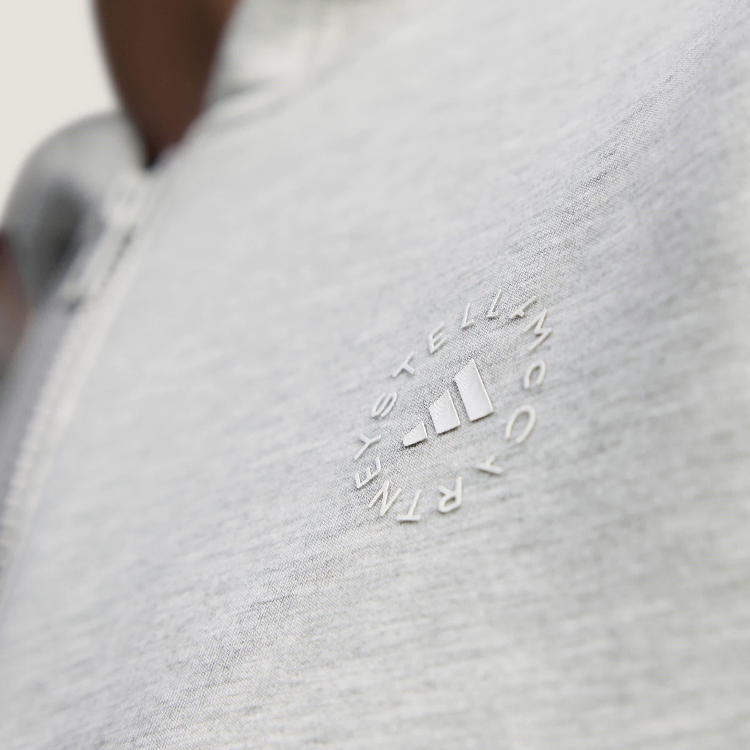 Grey Heather - adidas by Stella McCartney - Women's Full Zip Fleece Top - 8