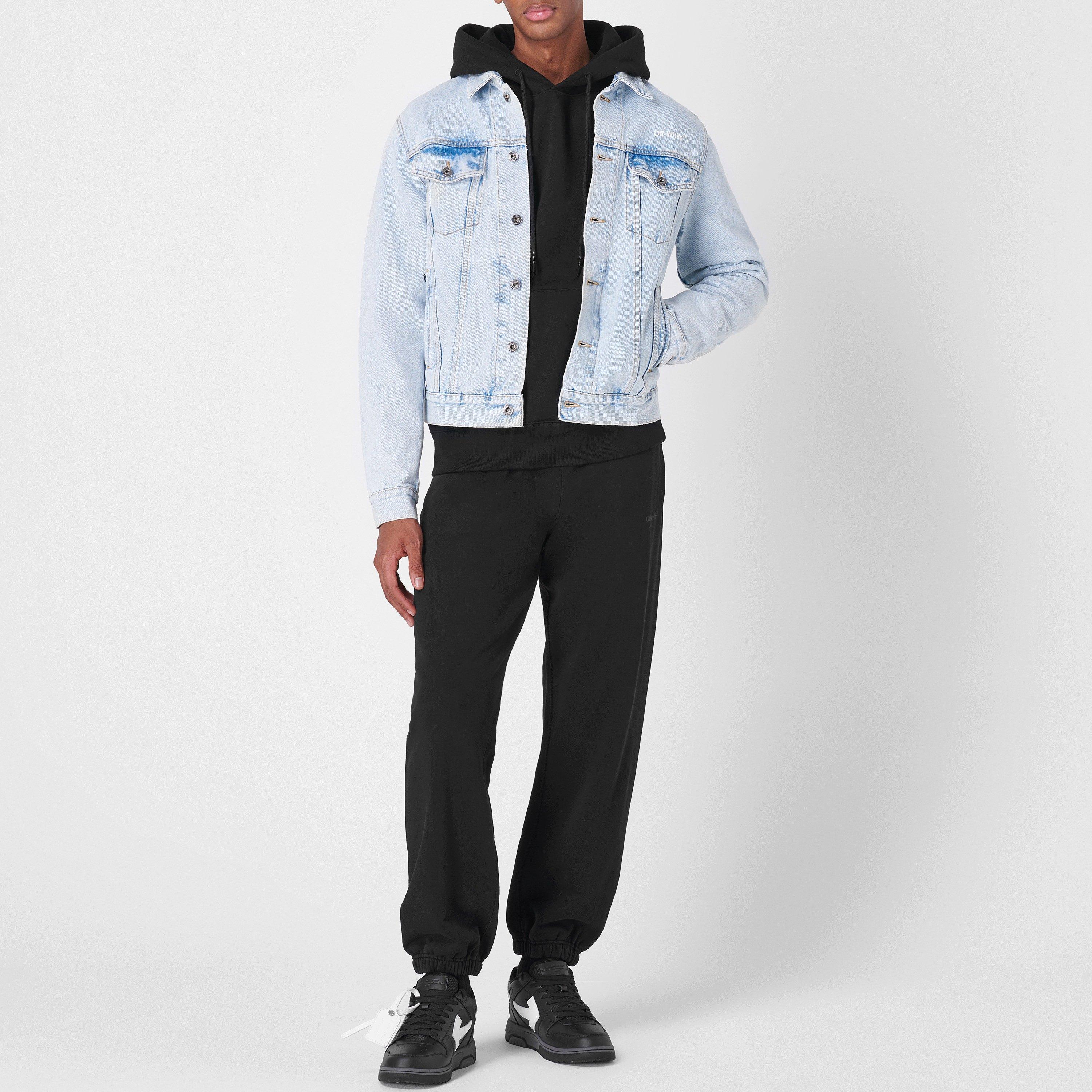 Blue 4001 - Off White - Men's Diagonal Tab Jacket, Large Diagonal Print Denim - 4