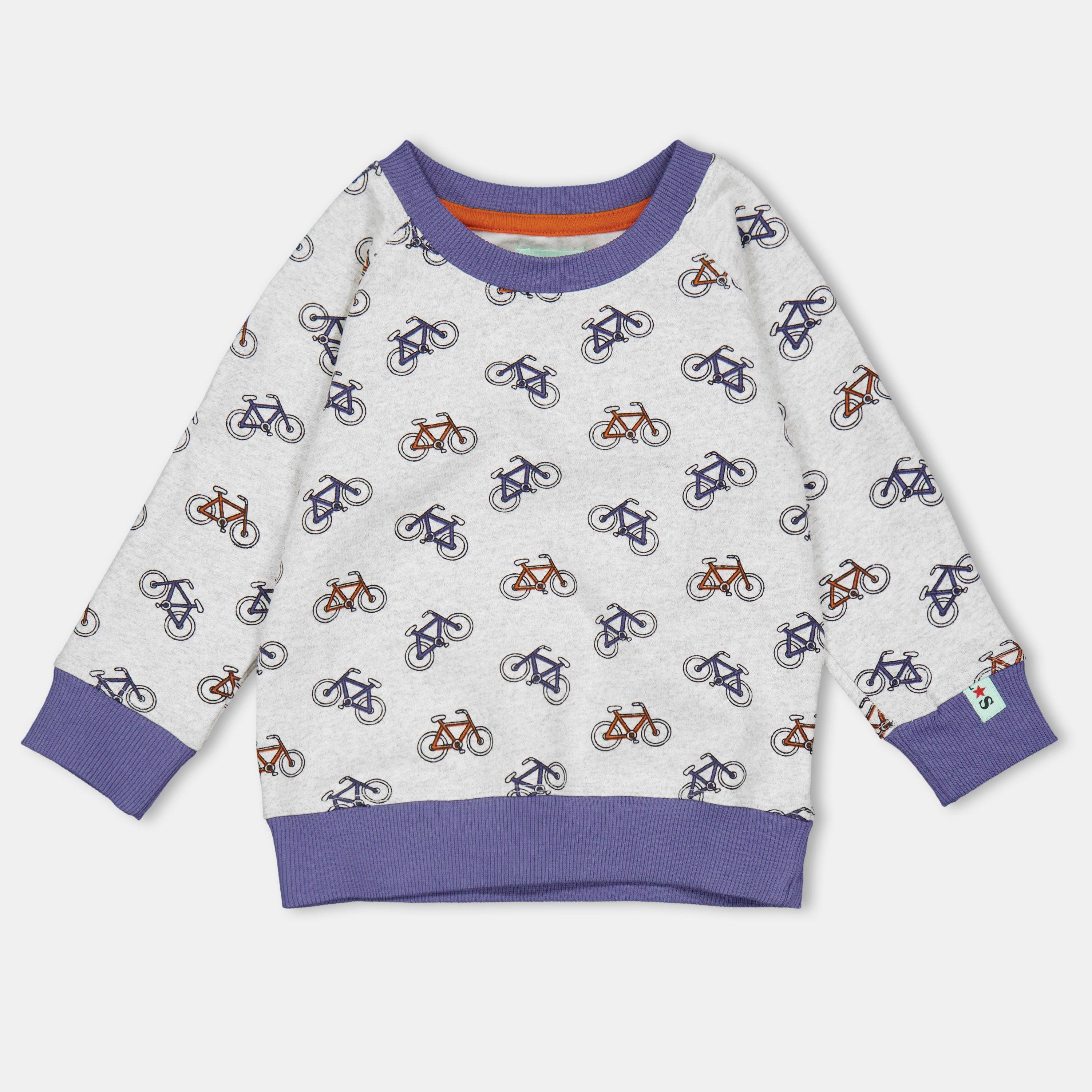 Lilly And Sid  Kids' Bicycle Crew Sweatshirt - Grey - 18-24 Mnth