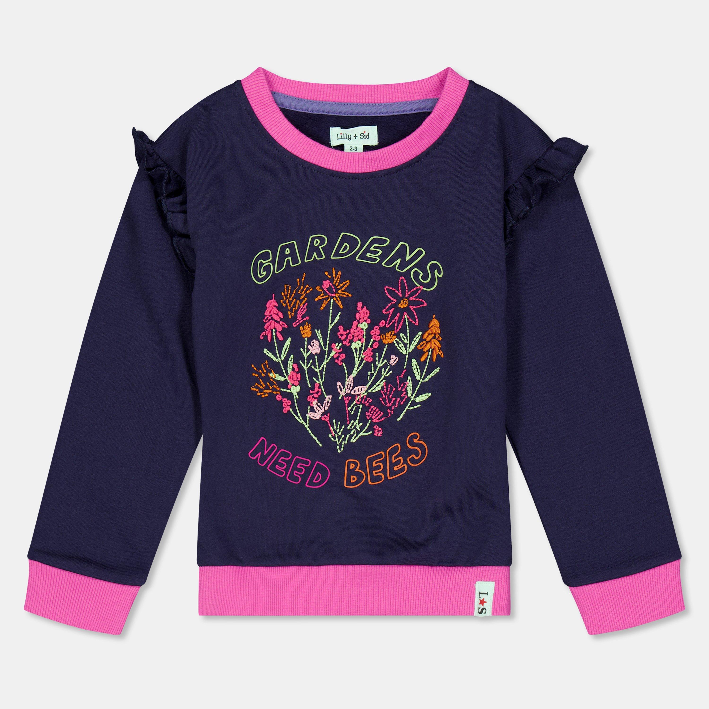 Lilly And Sid  Kids' Crew Sweatshirt - Navy - 0-6 Mnth