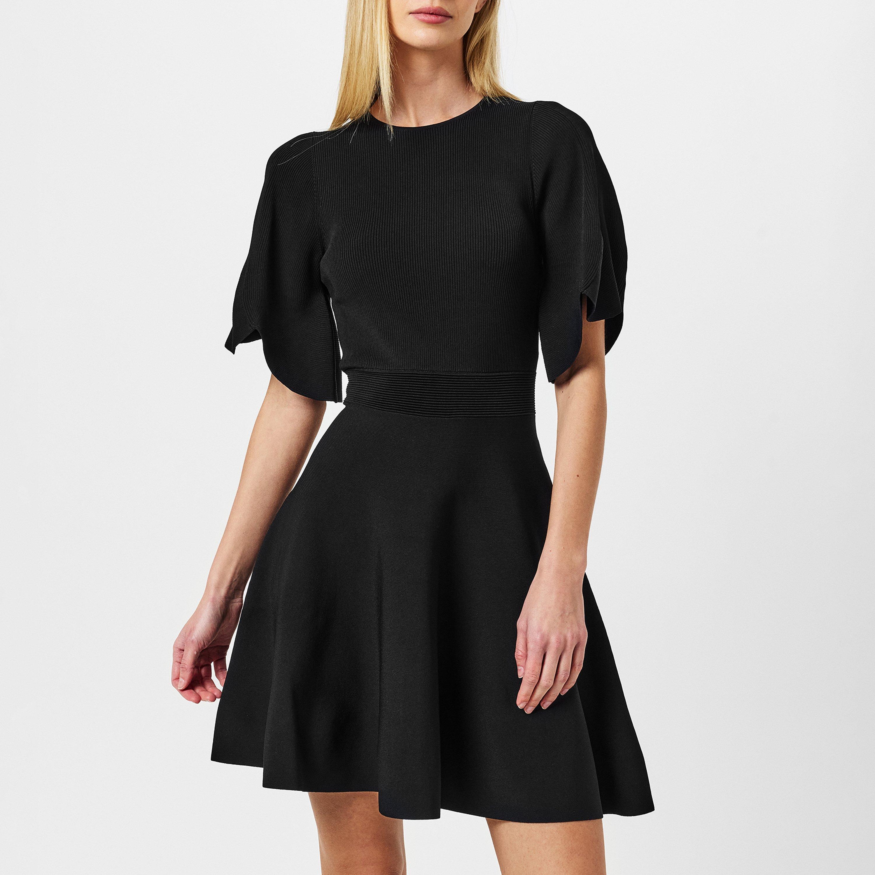 Black - Ted Baker - Women's Oliviha Rib Engineered Skater Dress - 2