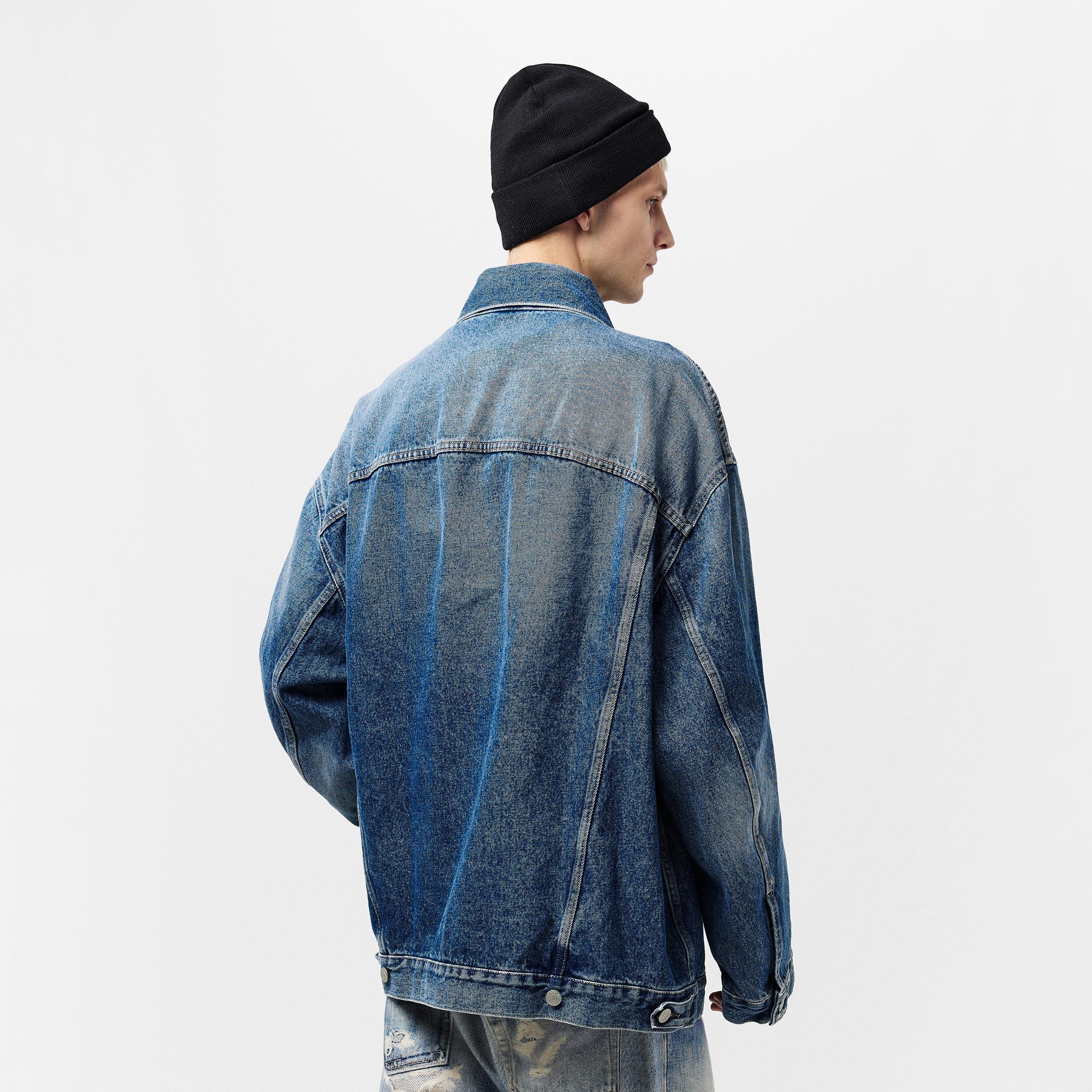 Mid Blue 863 - Acne Studios - Men's Cotton Long Sleeve Oversized Fit Denim Jacket - 4
