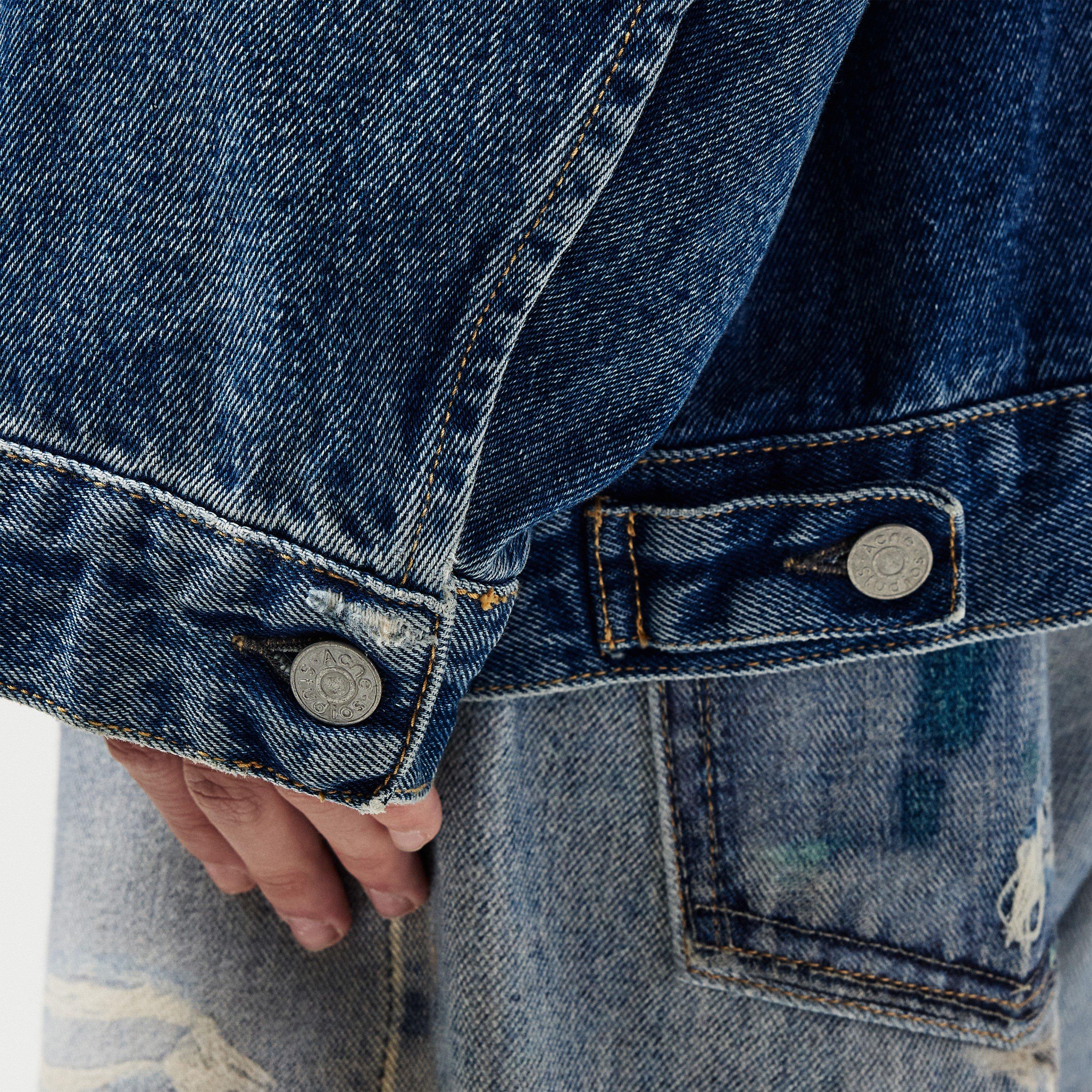 Mid Blue 863 - Acne Studios - Men's Cotton Long Sleeve Oversized Fit Denim Jacket - 5