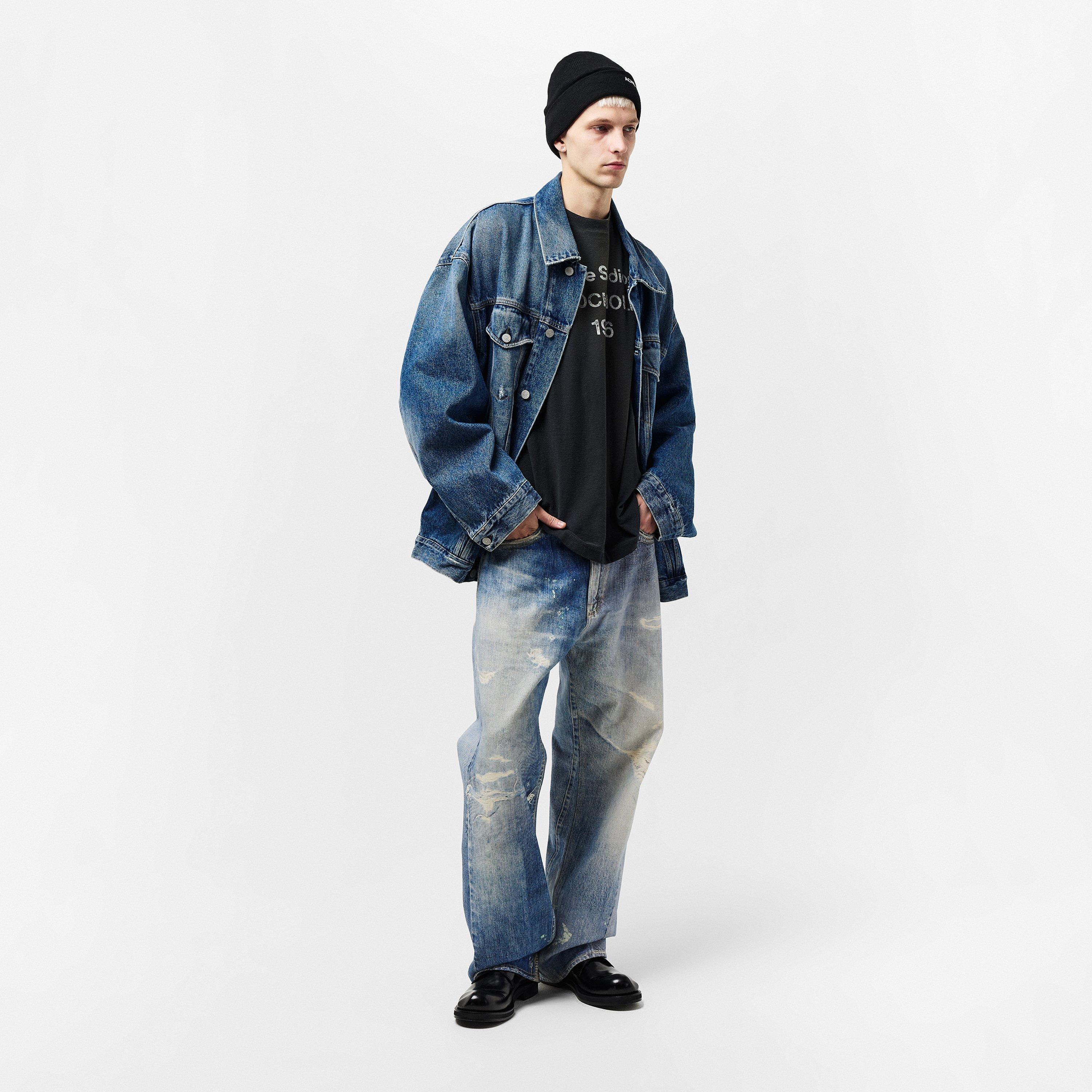 Mid Blue 863 - Acne Studios - Men's Cotton Long Sleeve Oversized Fit Denim Jacket - 6