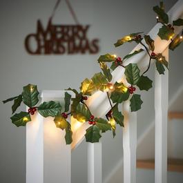 The Spirit Of Christmas Pre Lit Holly Garland