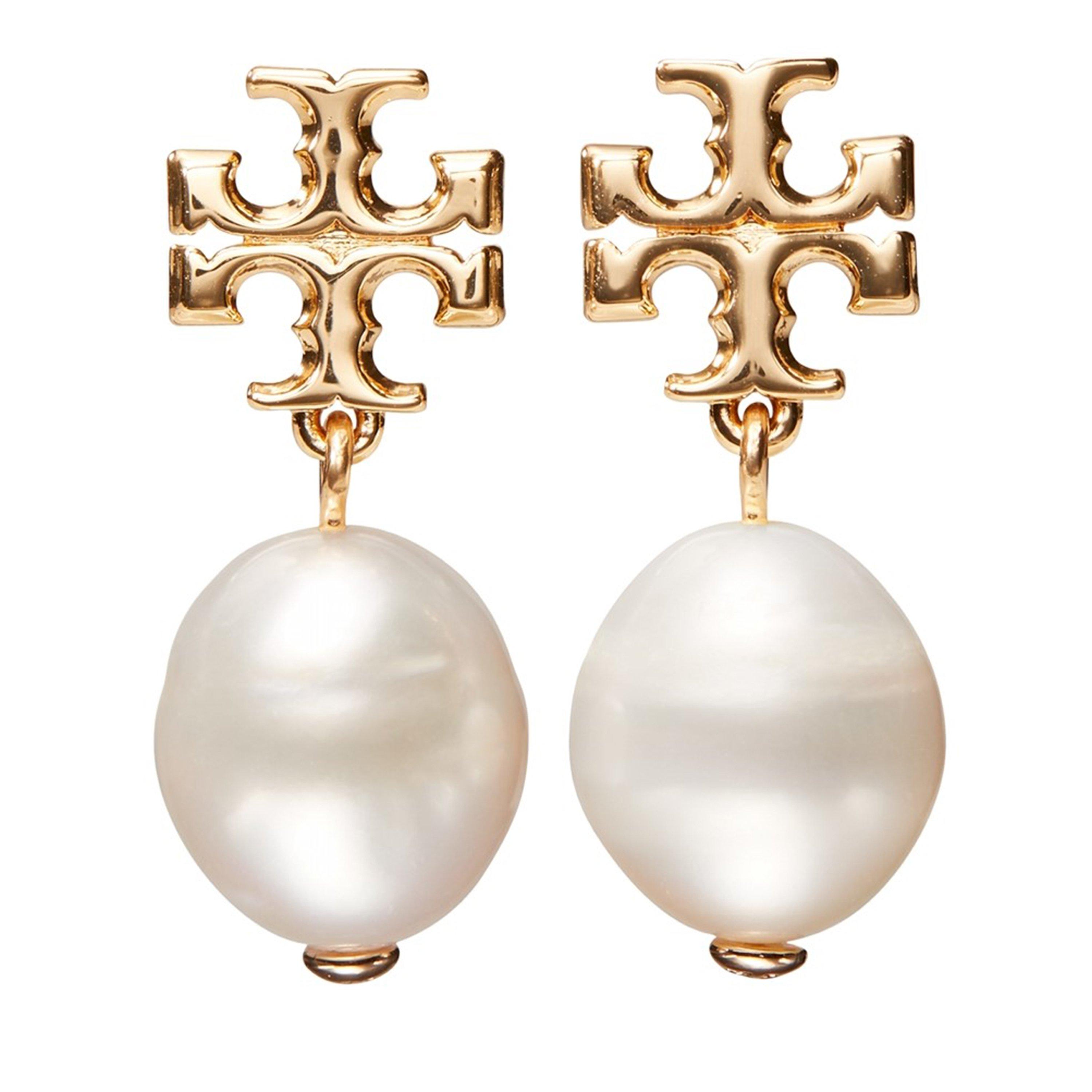 Tory Burch Kira Pearl Earring - Gold/New Ivory