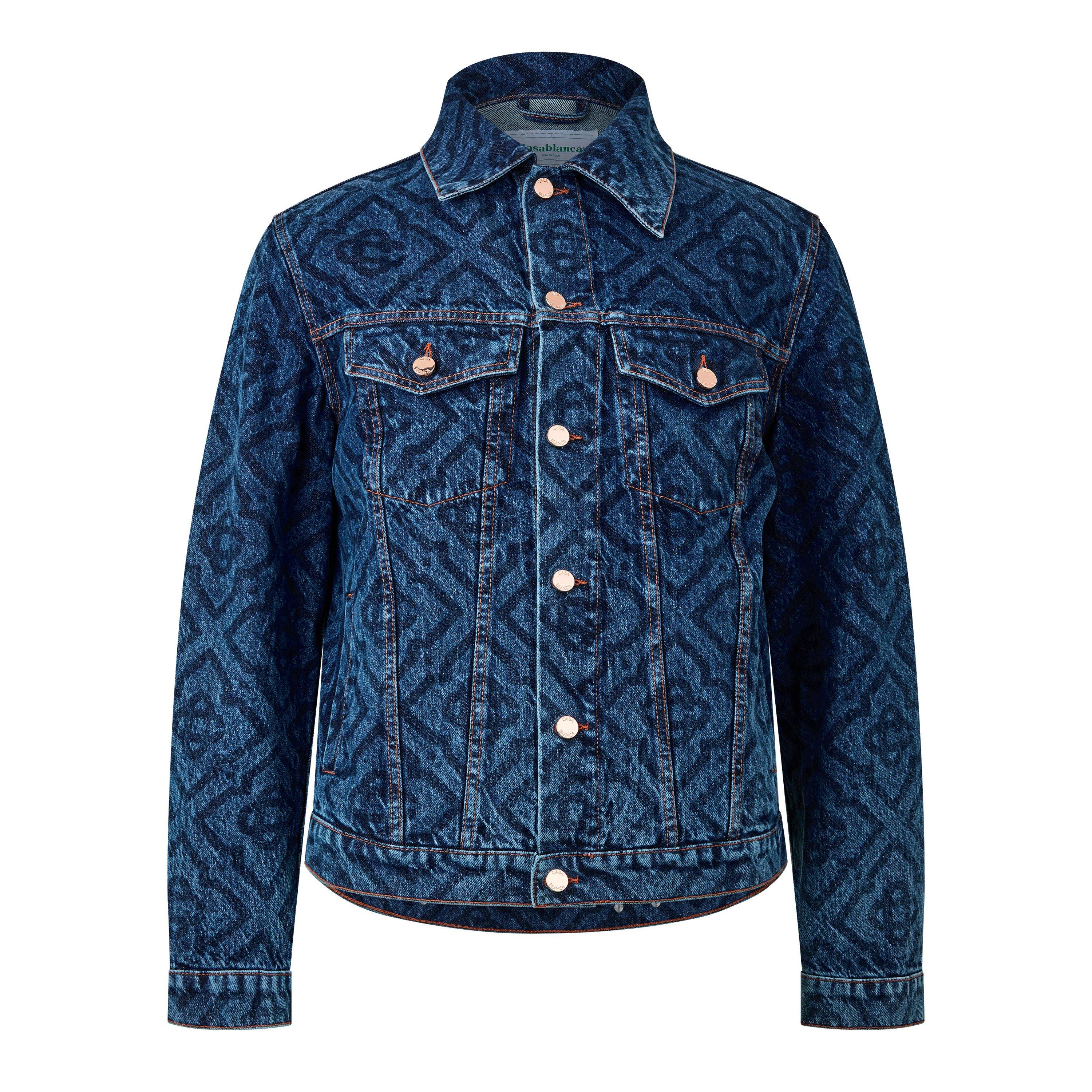 Mono Vint Wash - Casablanca - Men's Laser Monogram Cotton Long Sleeve Denim Jacket - 5