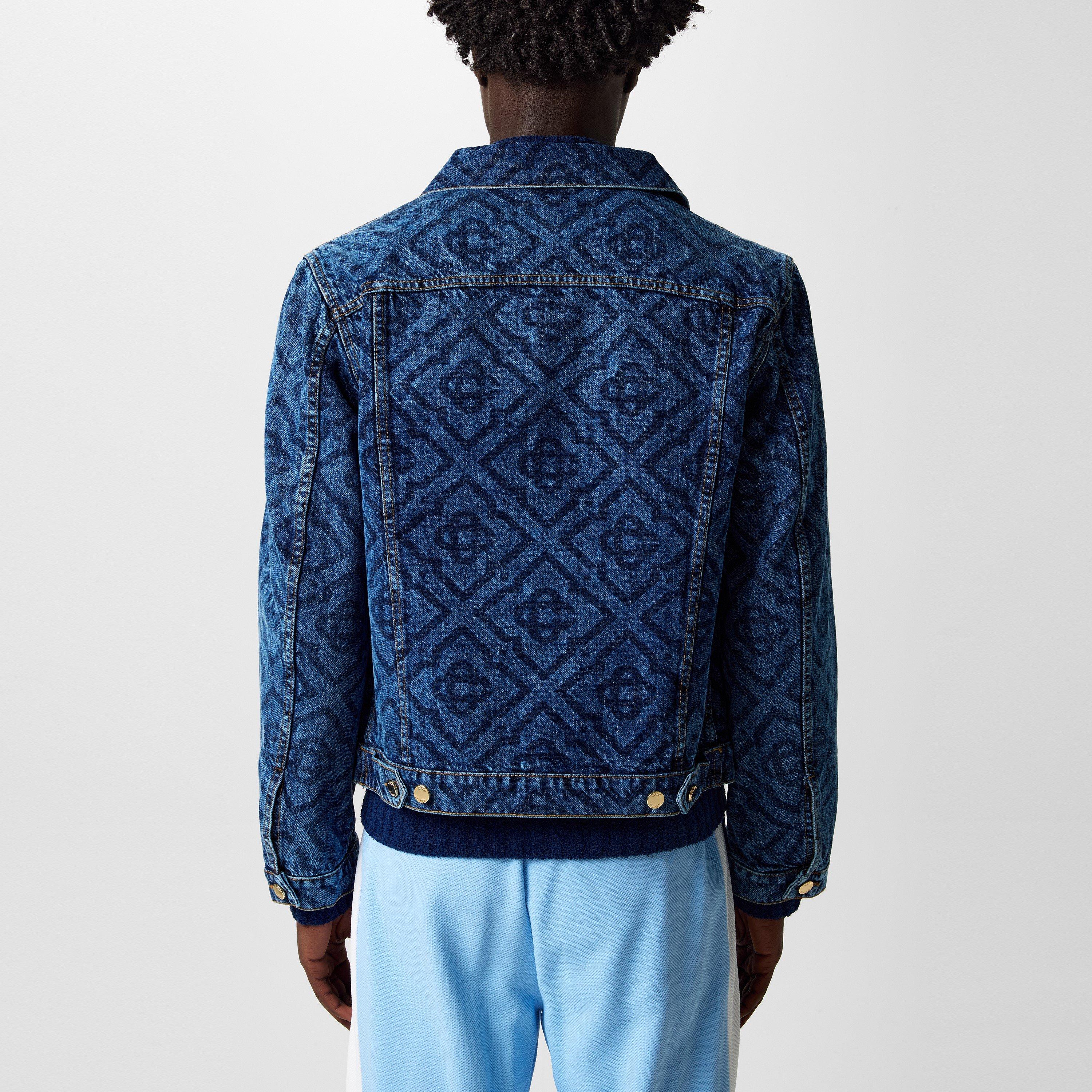 Mono Vint Wash - Casablanca - Men's Laser Monogram Cotton Long Sleeve Denim Jacket - 3