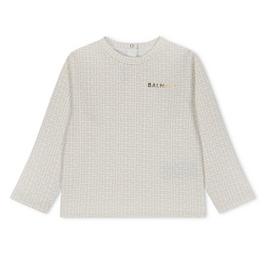 Balmain La Greca Monogram Cotton Sweatshirt Babies