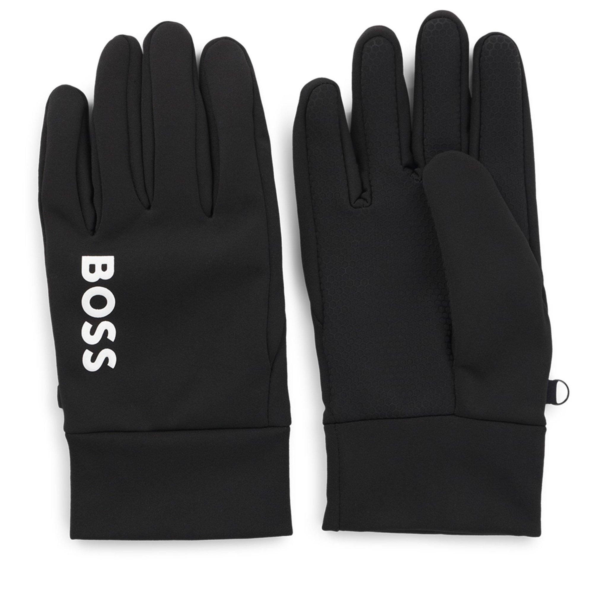 Black 001 - Boss - Men's Running Gloves, Fleece Material - 1