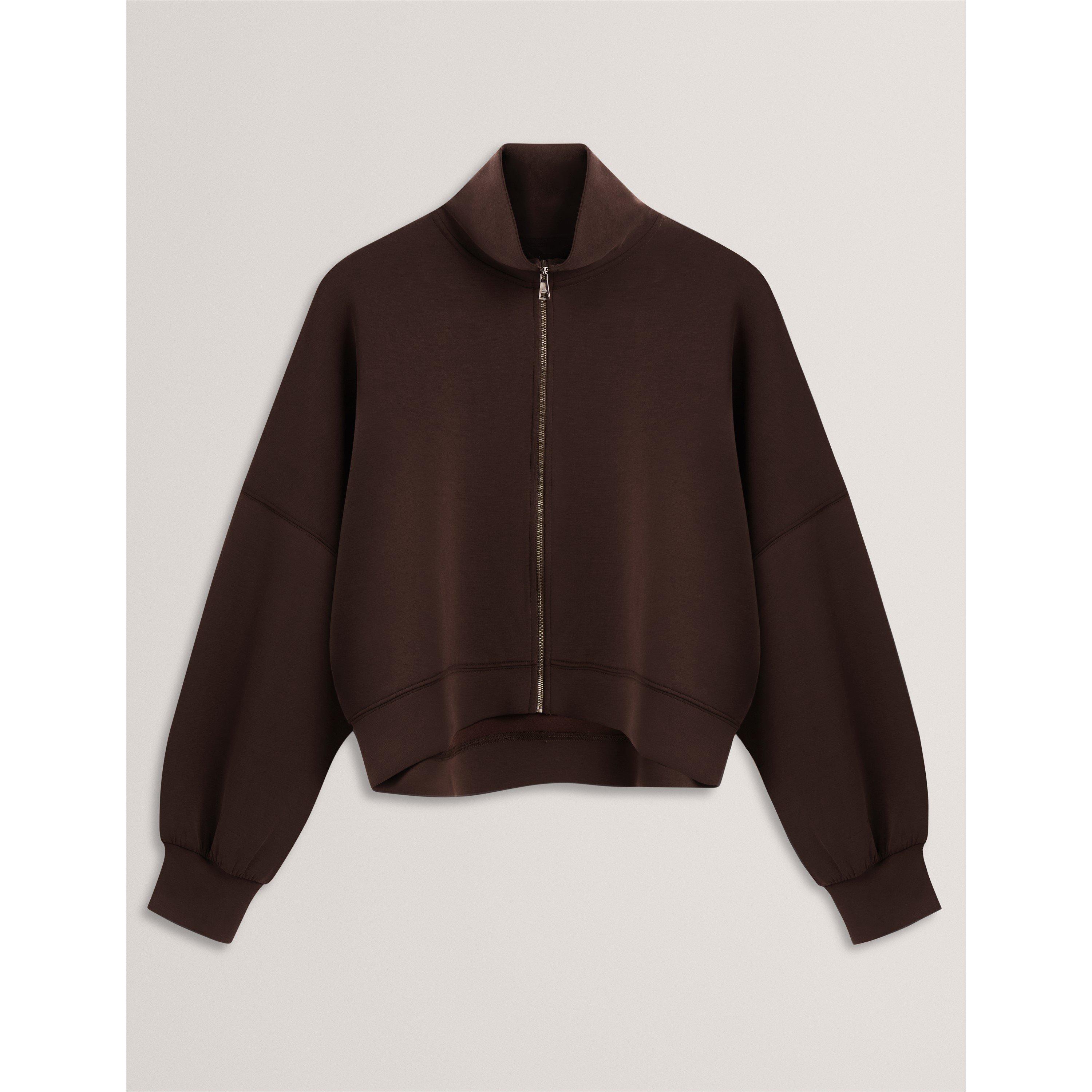Dk-Brown - Ted Baker - Women's Funnelneck Full-Zip Fleece - 1