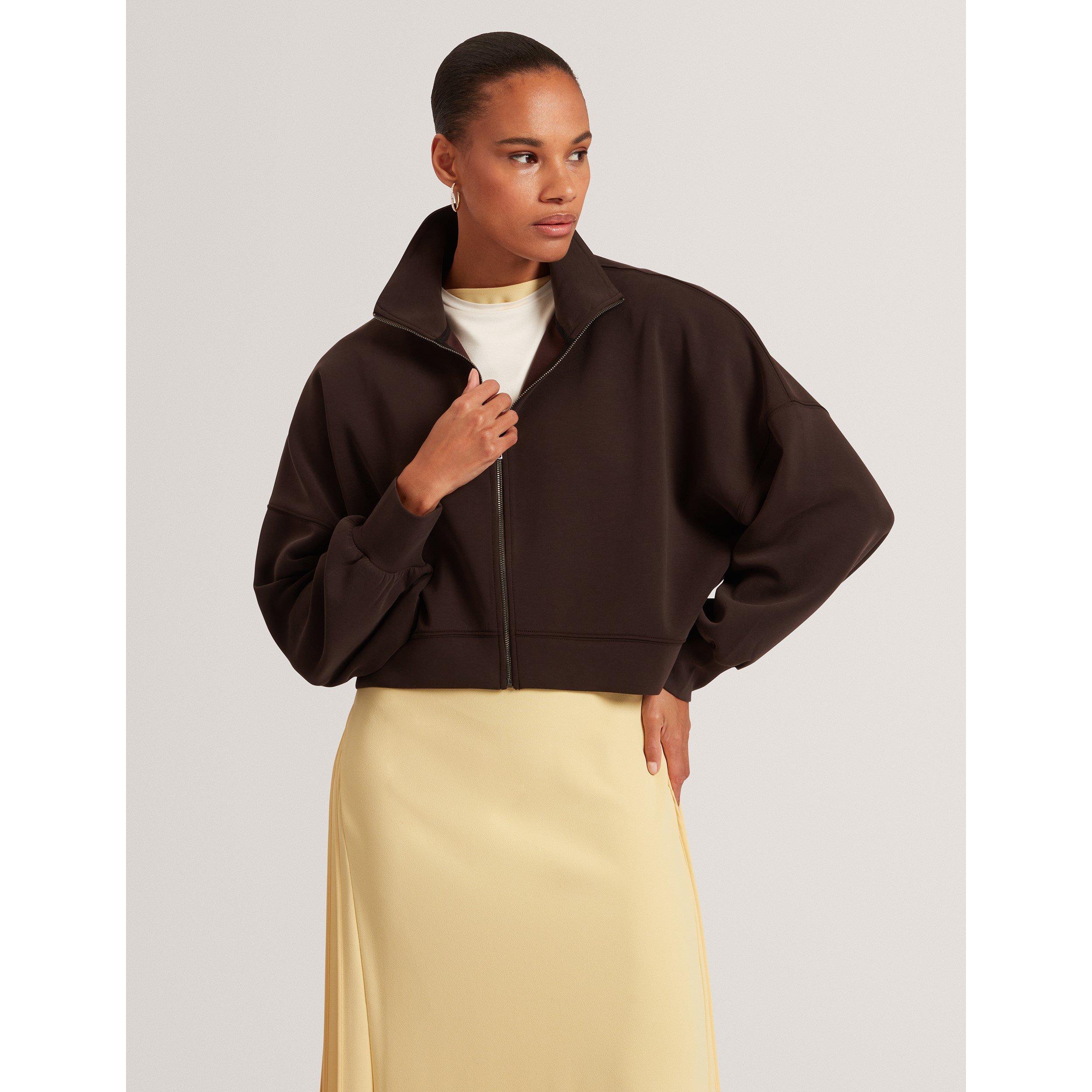 Dk-Brown - Ted Baker - Women's Funnelneck Full-Zip Fleece - 2