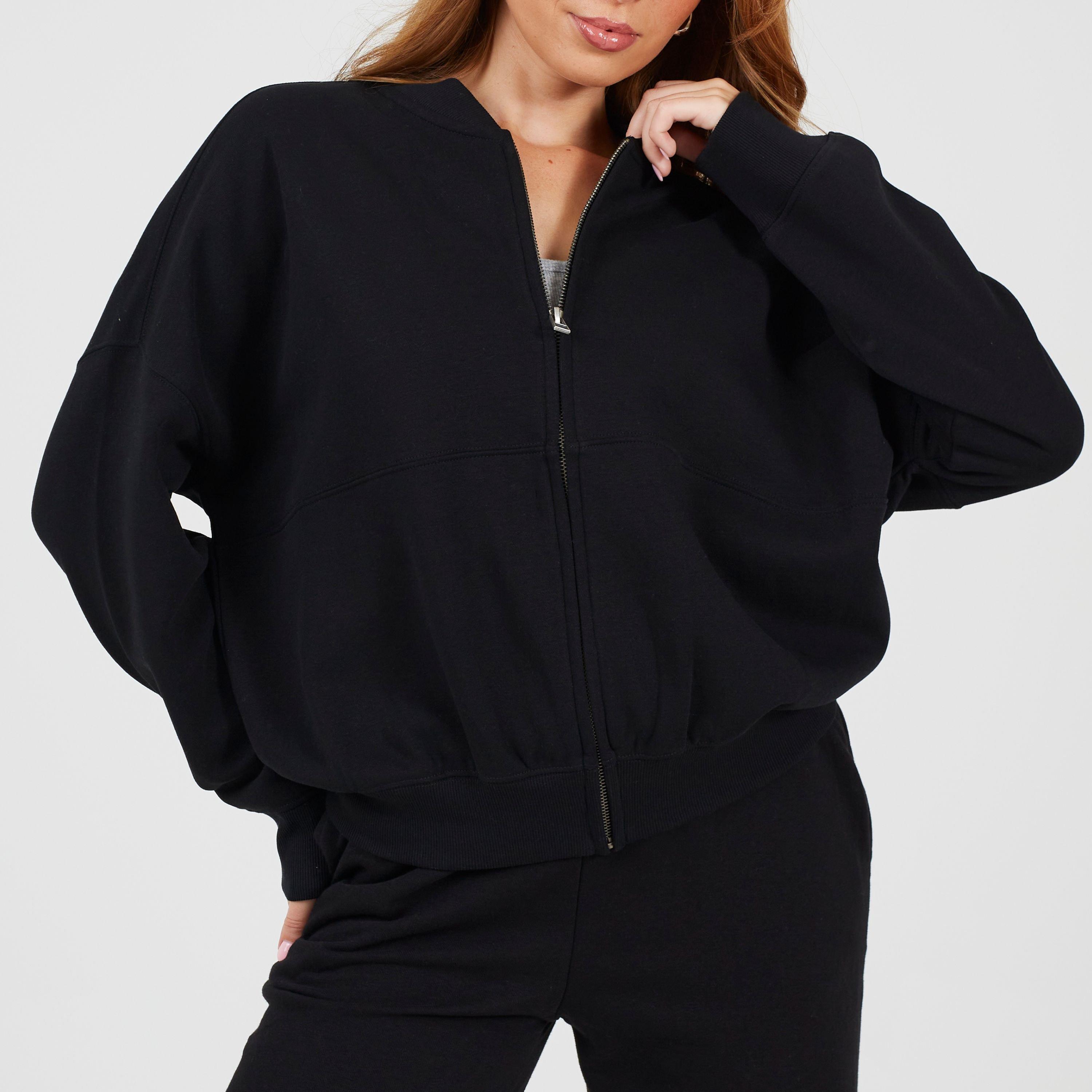 Noir - Brave Soul - BS Womens Zip Through Sweatshirt with Panel Detail - 1