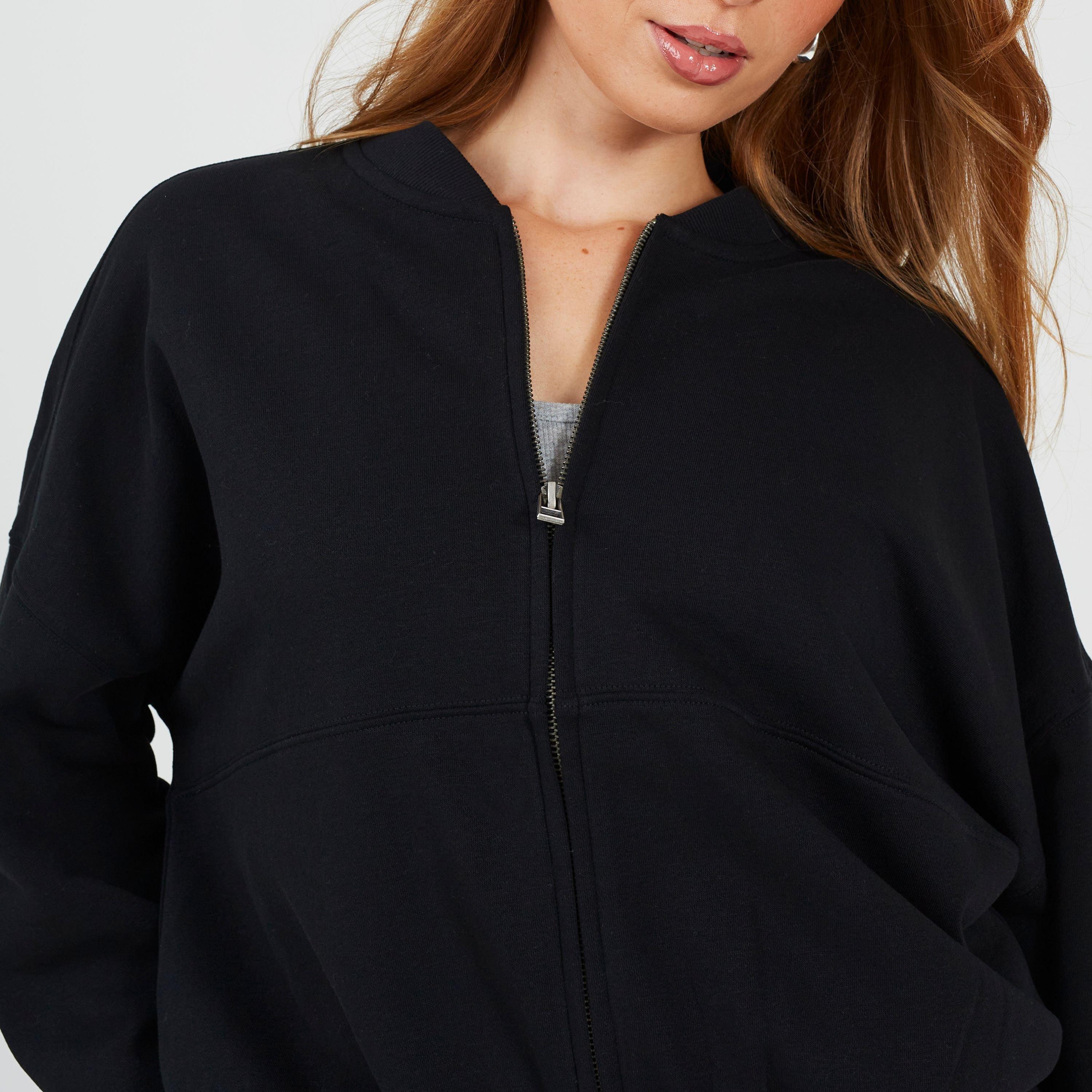 Noir - Brave Soul - BS Womens Zip Through Sweatshirt with Panel Detail - 3
