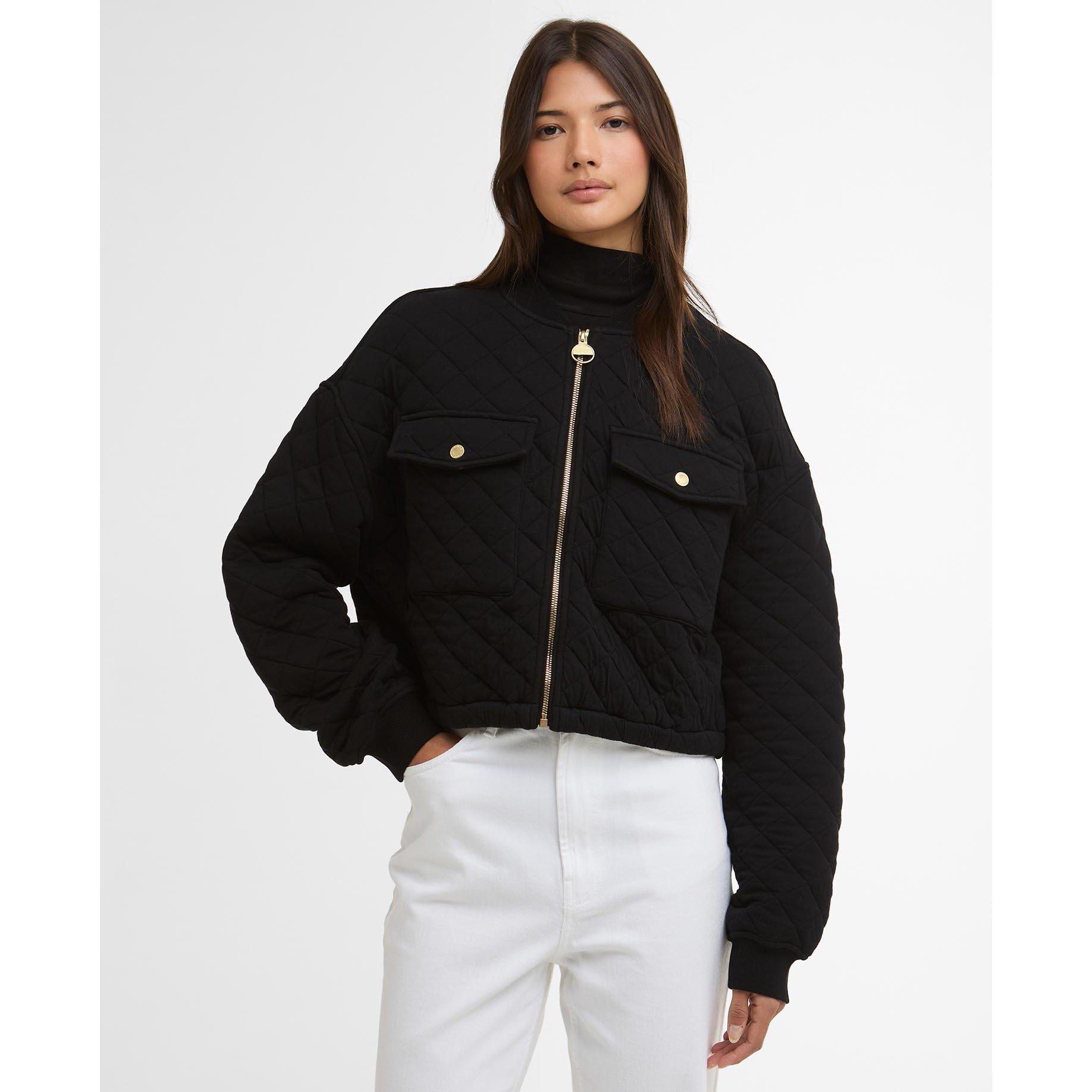 Zwart - Barbour International - Womens Katya Sweatshirt Bomber - 2
