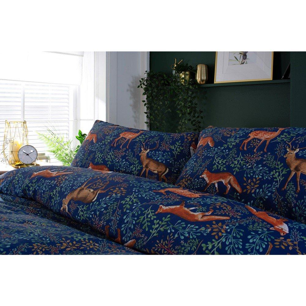 Printed - Deyongs - Fox and Deer Navy Duvet Set  99 - 2