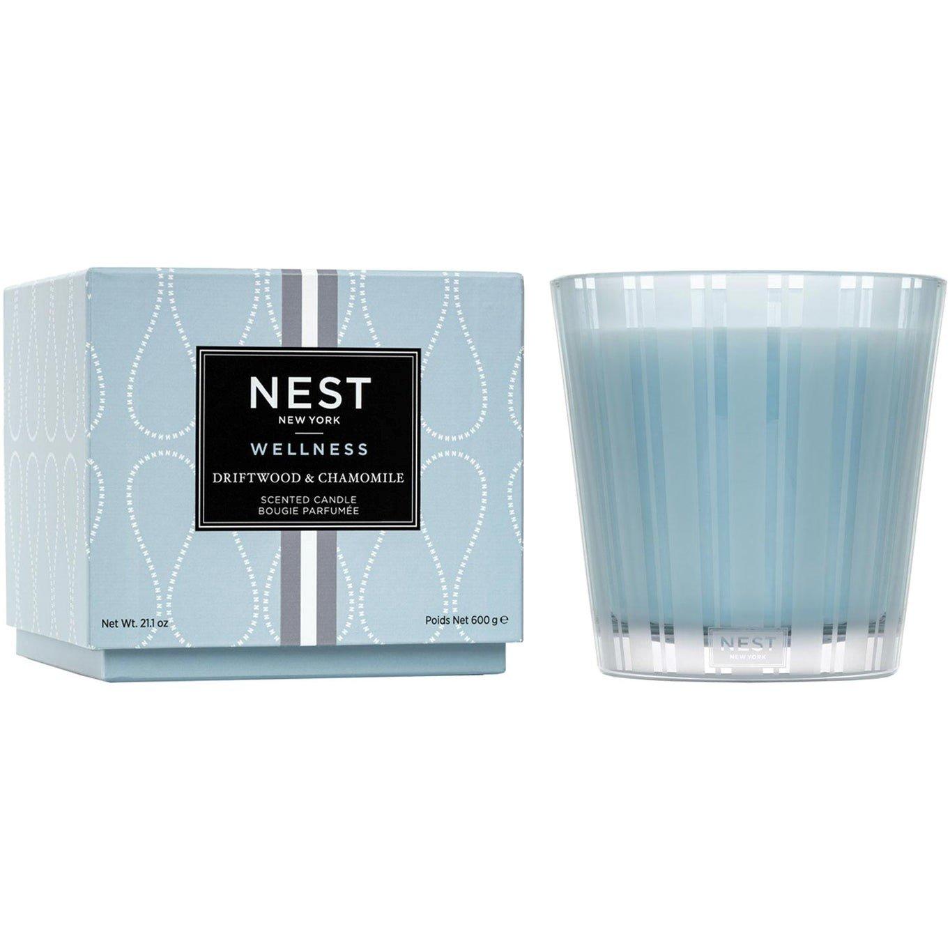 NEST New York 3 Wick Candle - 600g - Driftwood & Cha