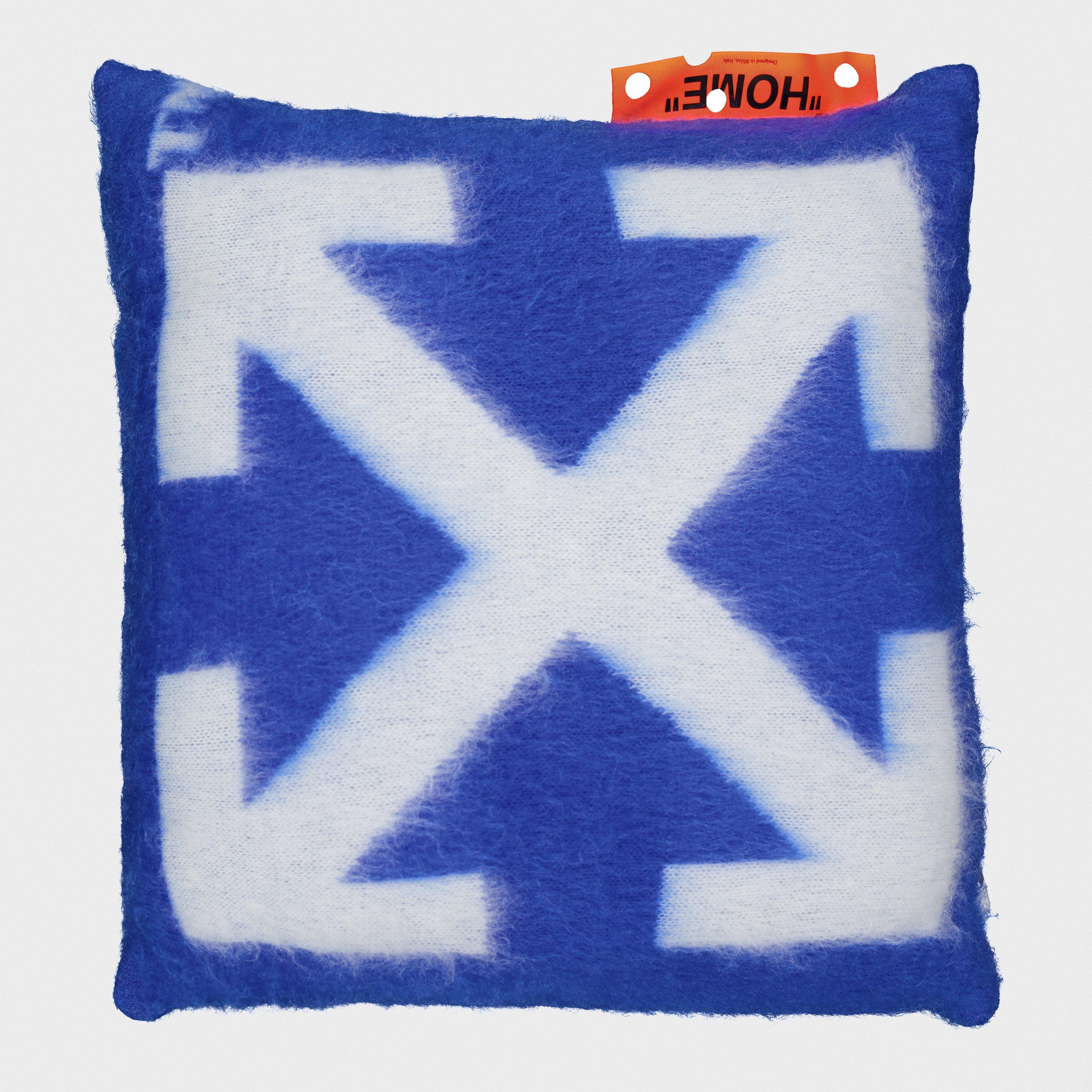 Blauw/Wit - Off White - Unisex Arw Arrow Design Pillow - 2