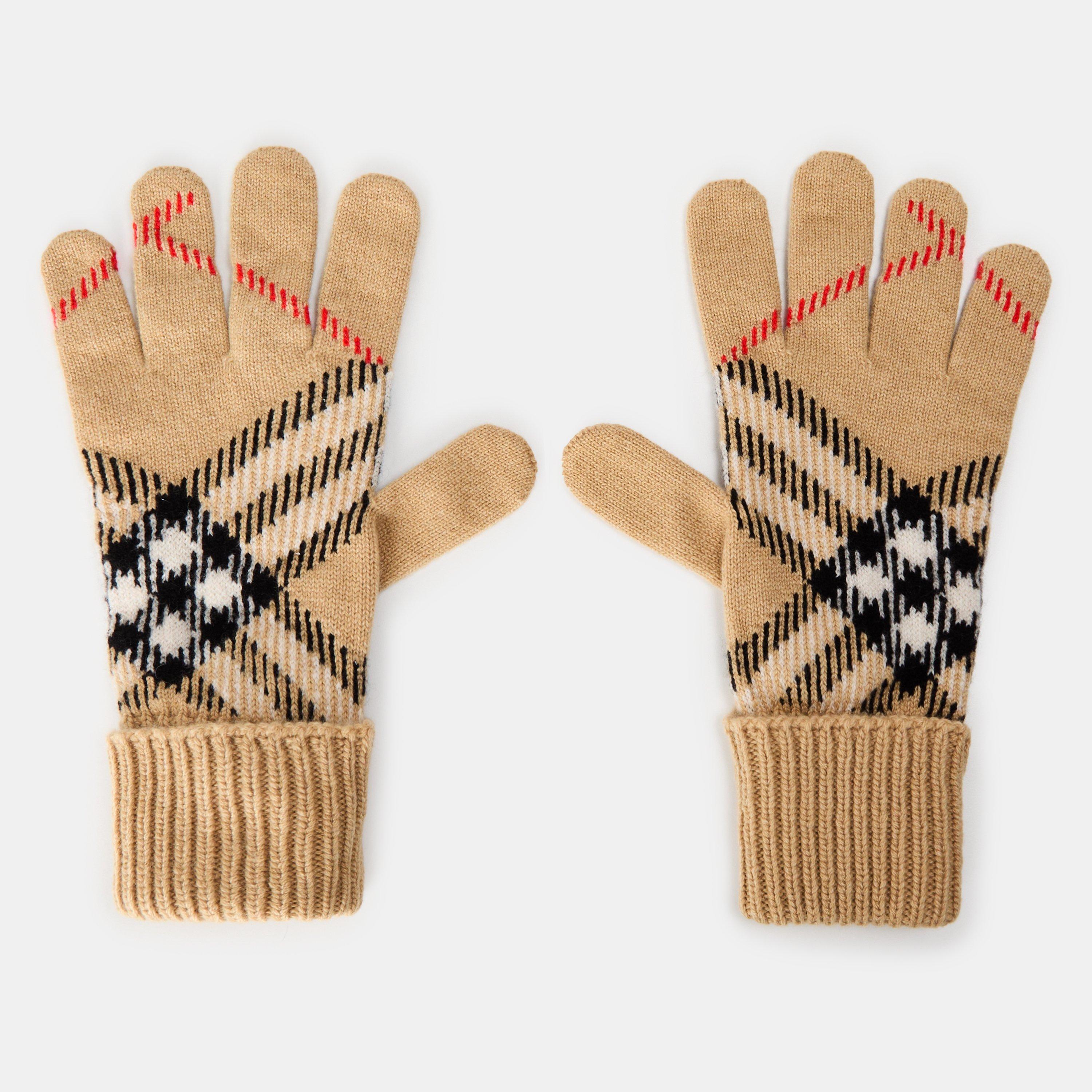 Burberry Unisex Adults Burb Check Fleece Gloves