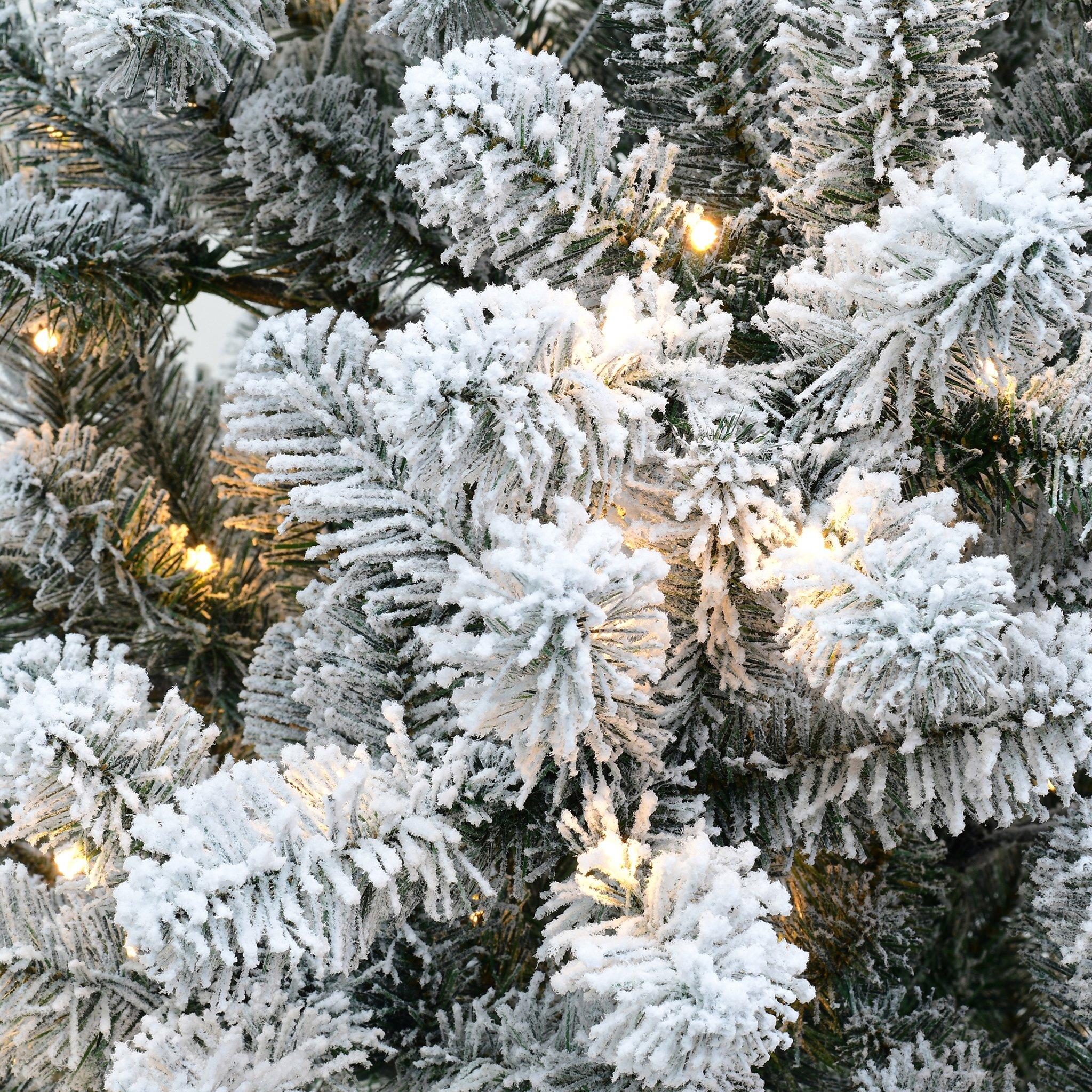 Snowy - The Spirit Of Christmas - 6.5ft Pre Lit Flocked Christmas Tree - 6