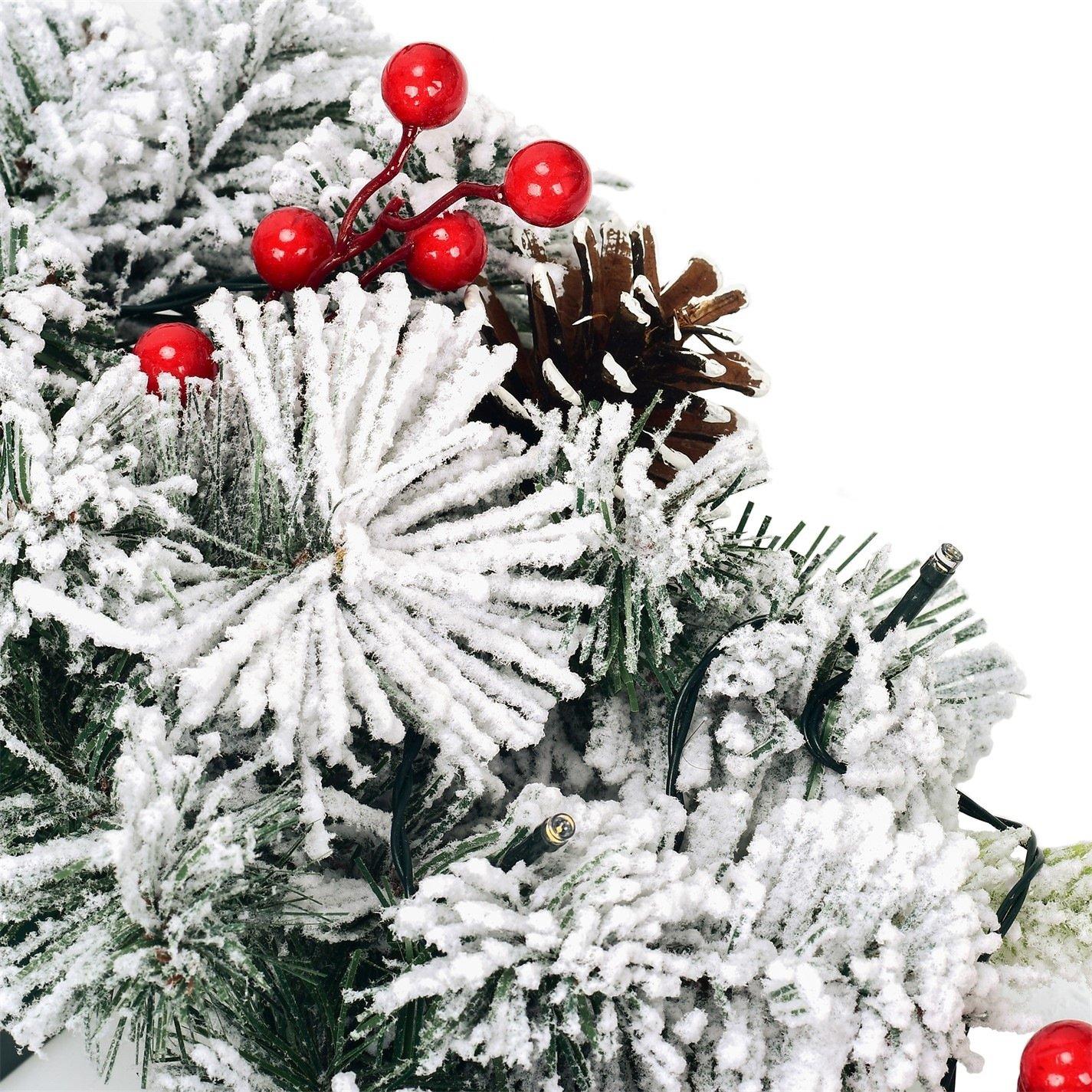 Snow Flock - The Spirit Of Christmas - Light Up Snowy Wreath - 4
