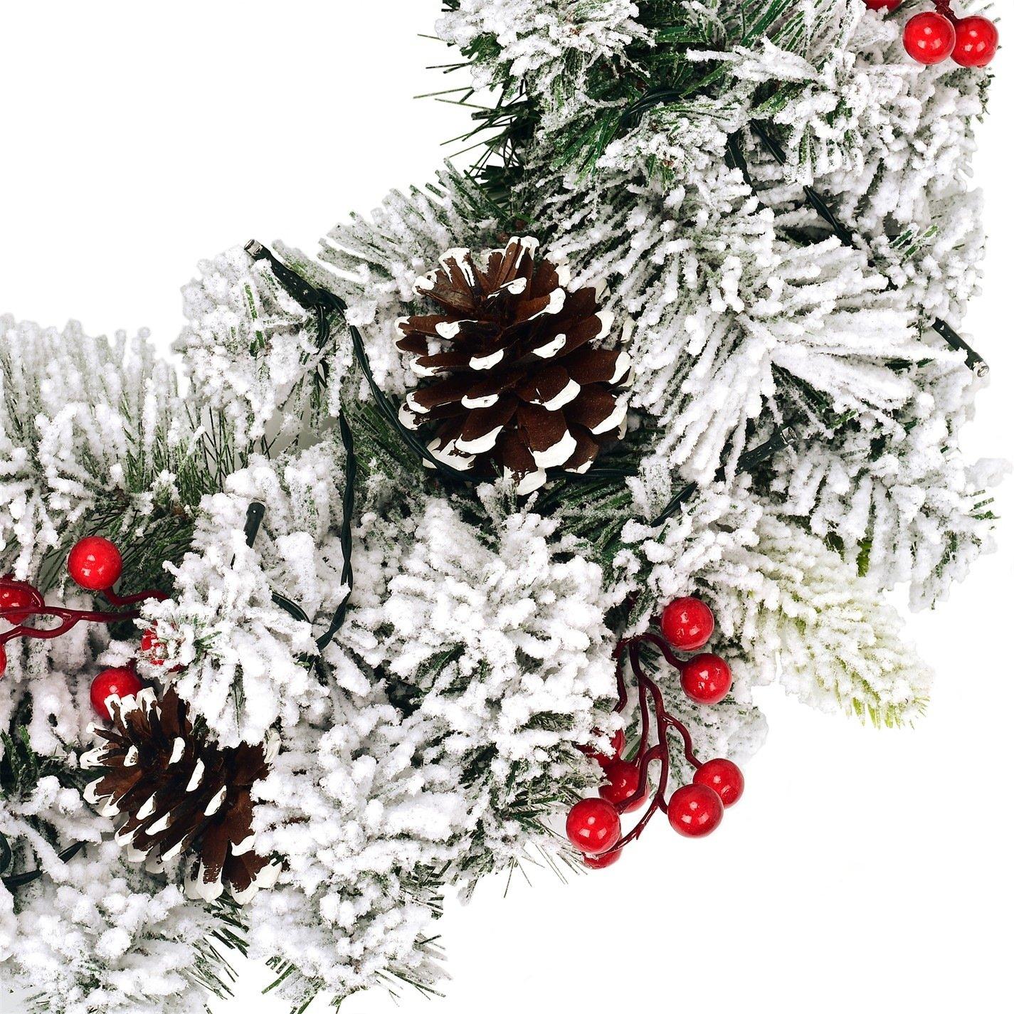 Snow Flock - The Spirit Of Christmas - Light Up Snowy Wreath - 5