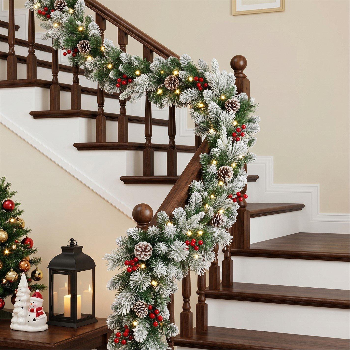 Snow Flock - The Spirit Of Christmas - 6FT Light Up Snowy Garland - 2