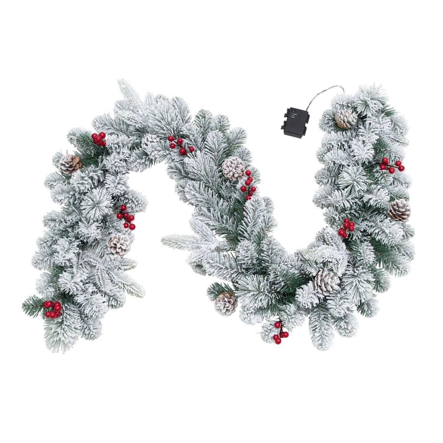 Snow Flock - The Spirit Of Christmas - 6FT Light Up Snowy Garland - 3