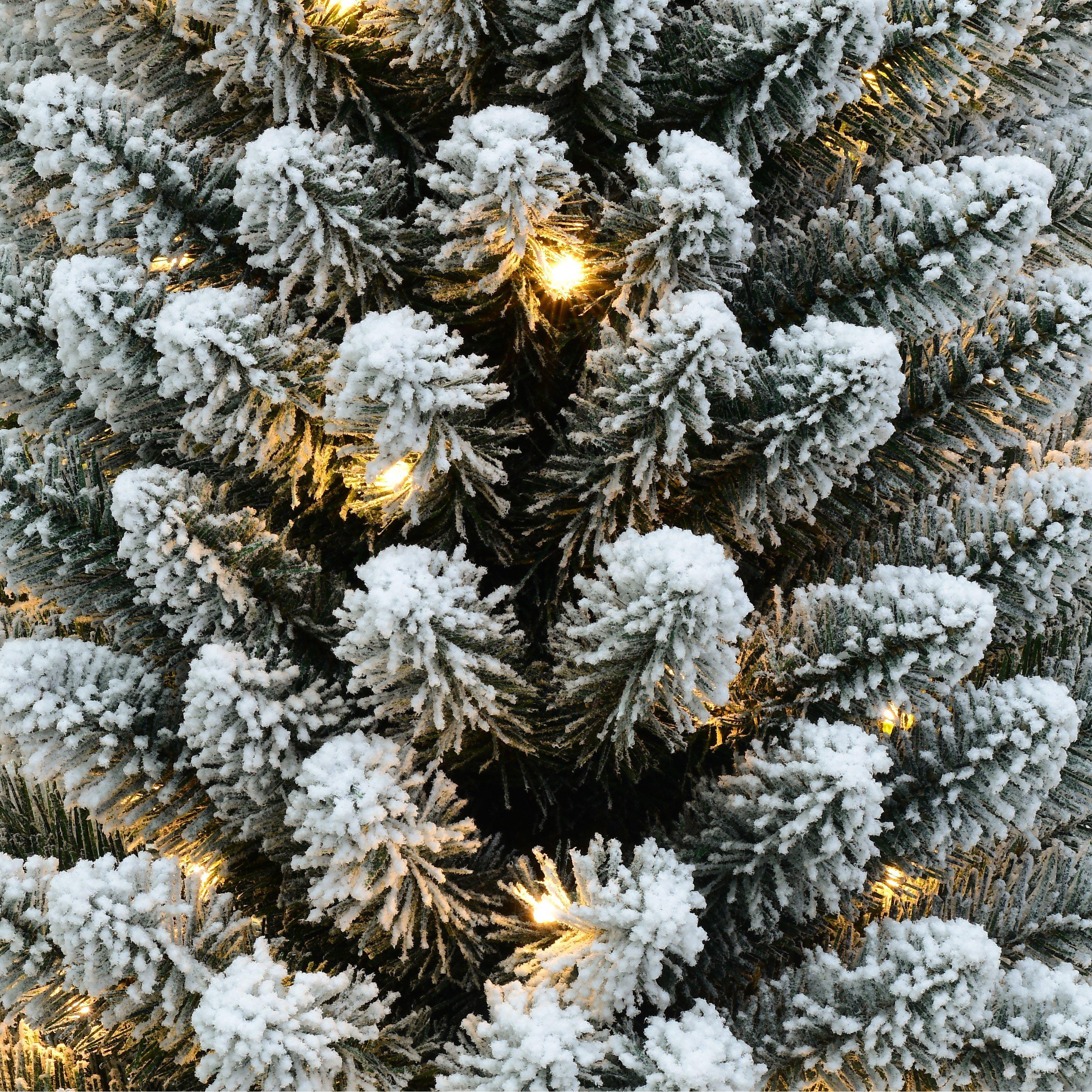 Snowy - The Spirit Of Christmas - 6ft Pre Lit Flocked Pencil Tree - 5