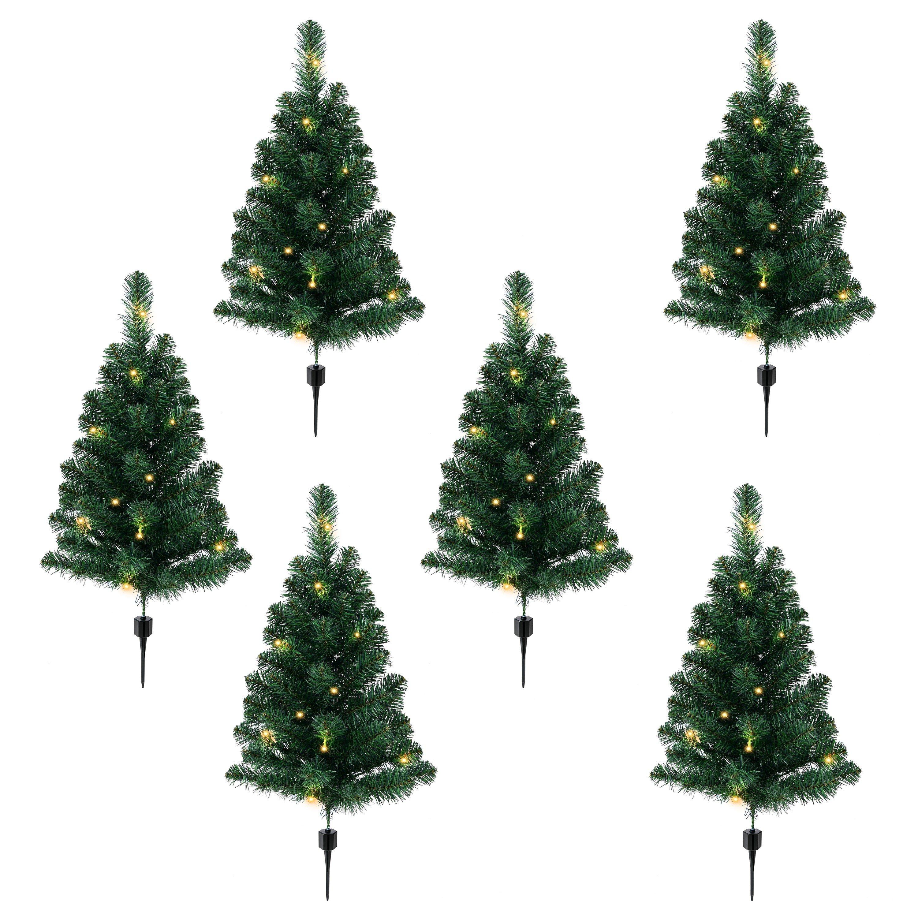 Green - The Spirit Of Christmas - 6 Piece Outdoor Light Up Path Trees - 2