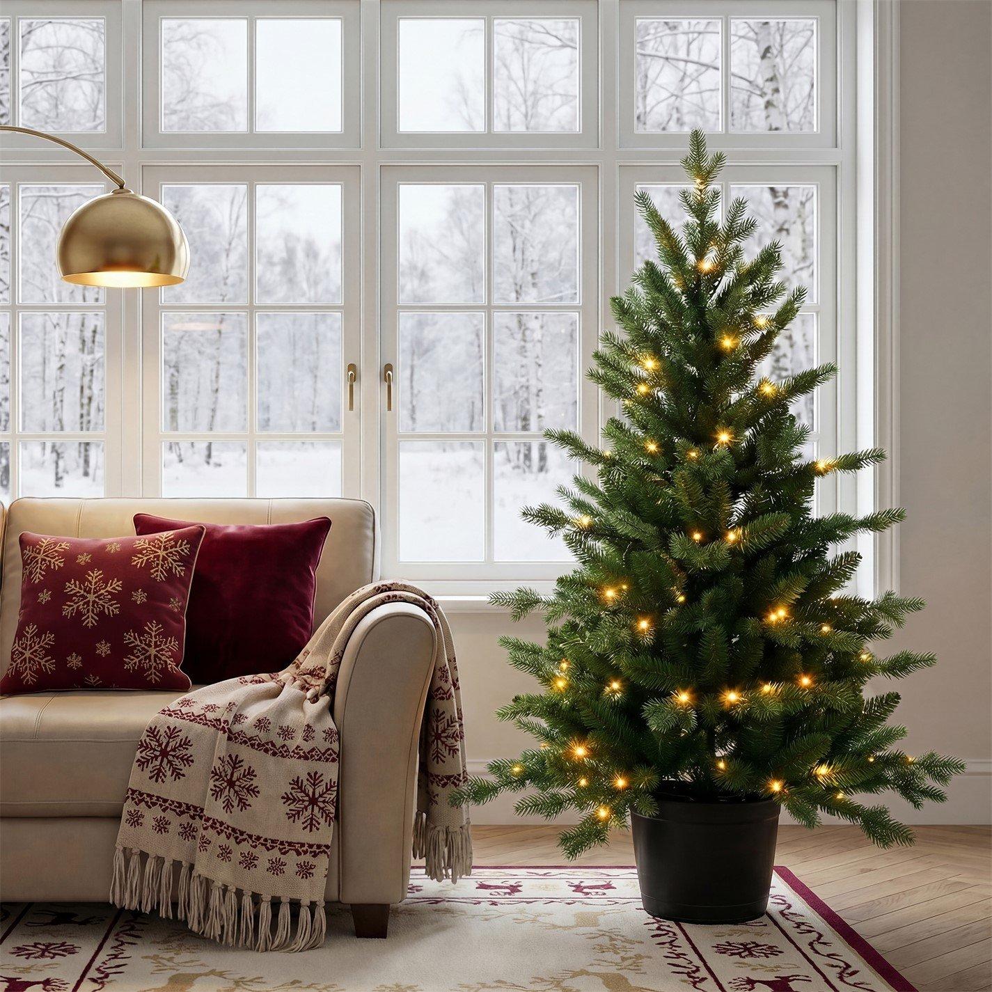 Green - The Spirit Of Christmas - 4ft Pre Lit Spruce Tree - 1
