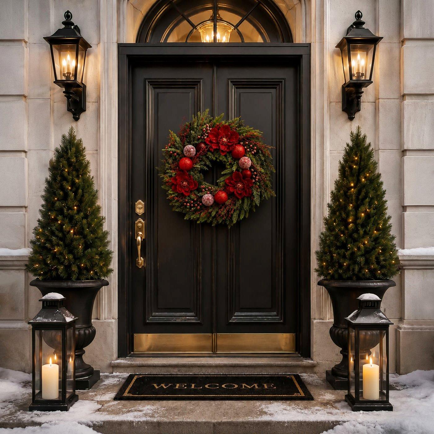 Poinsetta - The Spirit Of Christmas - 66CM Poinsetta Luxury Wreath - 1