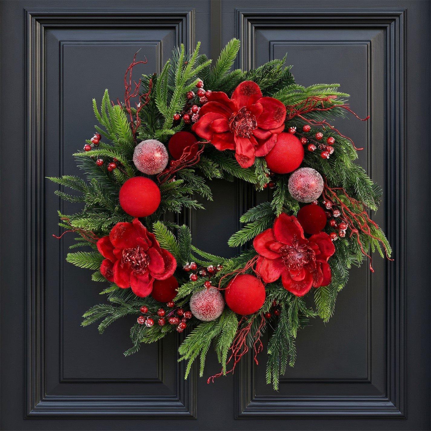 Poinsetta - The Spirit Of Christmas - 66CM Poinsetta Luxury Wreath - 2